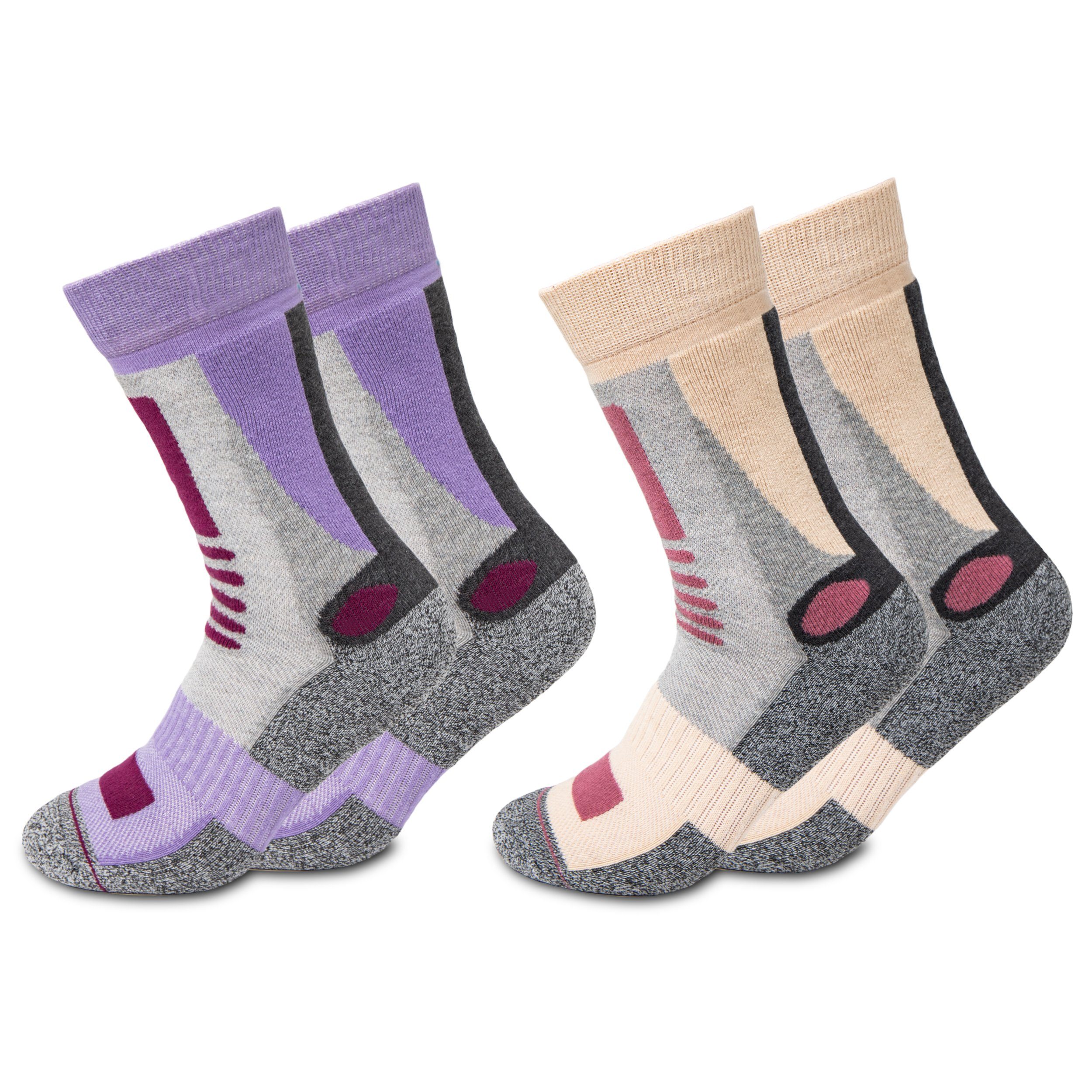 OCCULTO Wandersocken Damen Wandersocken 2er Pack (Modell: Gerlinde) (2-Paar)