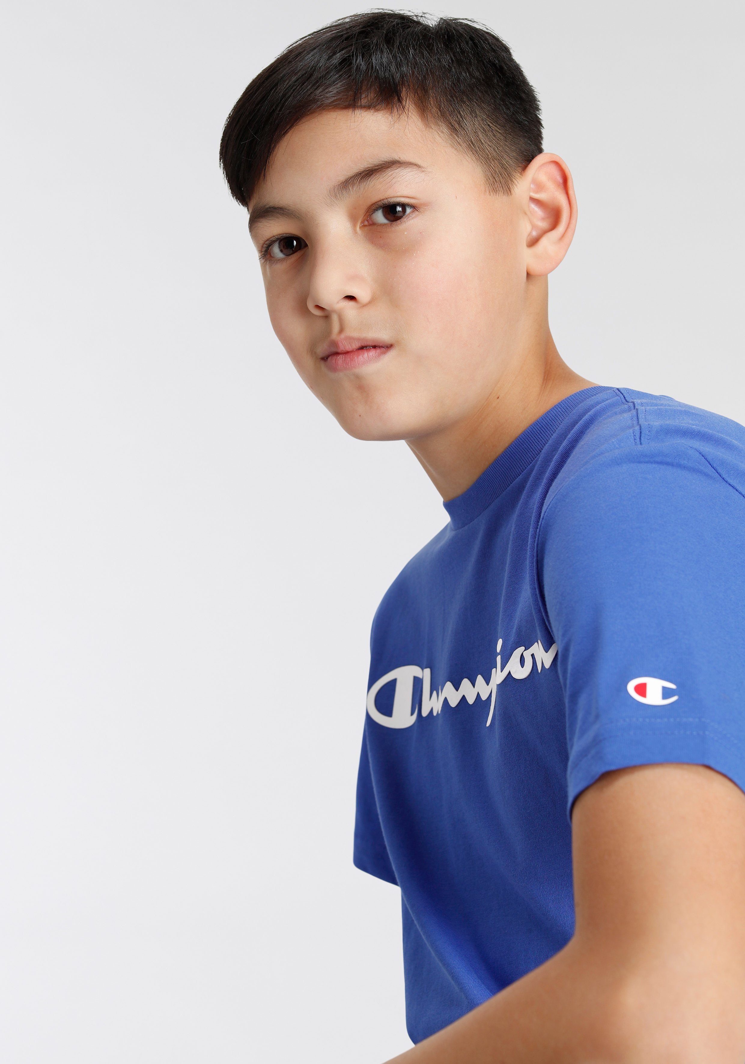 Crewneck - T-Shirt Champion 2Pack blau/weiß T-Shirt für Kinder