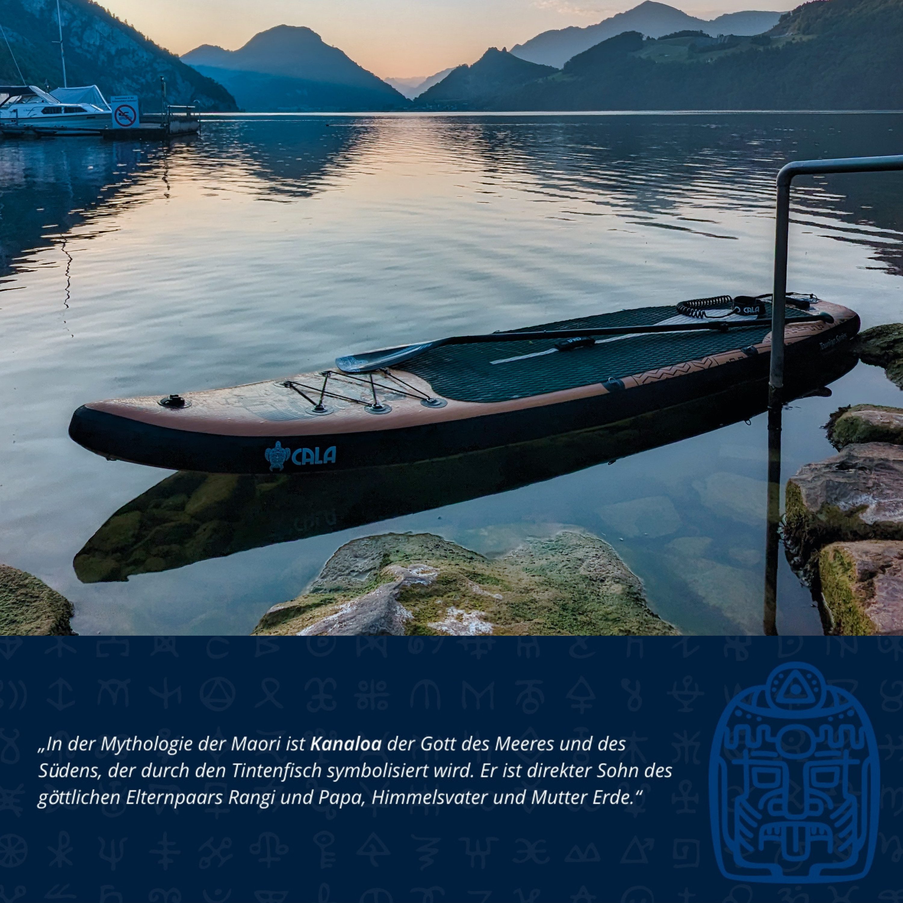 CALA SUP-Board KANALOA, robustes SUP- Board, aufblasbar, (Komplett-Set, SUP BOARD inkl. Board Bag, Pumpe, Vollcarbon-Paddel, Reparatur Kit), Holzoptik, D-Ringe für Kajaksitz