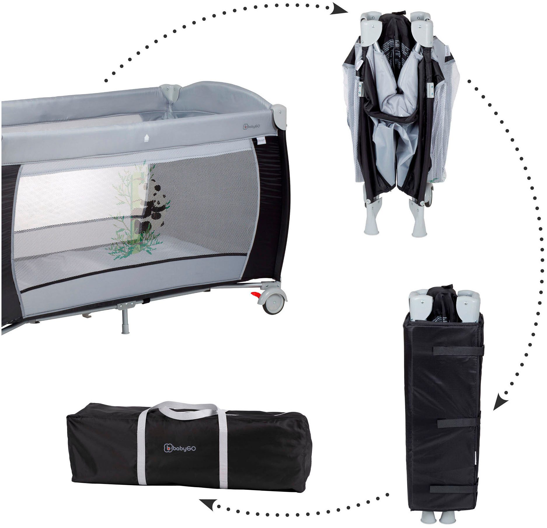 BabyGo Baby-Reisebett Sleeper Deluxe, black, mit Musik-Mobile – Bild 5 von 5