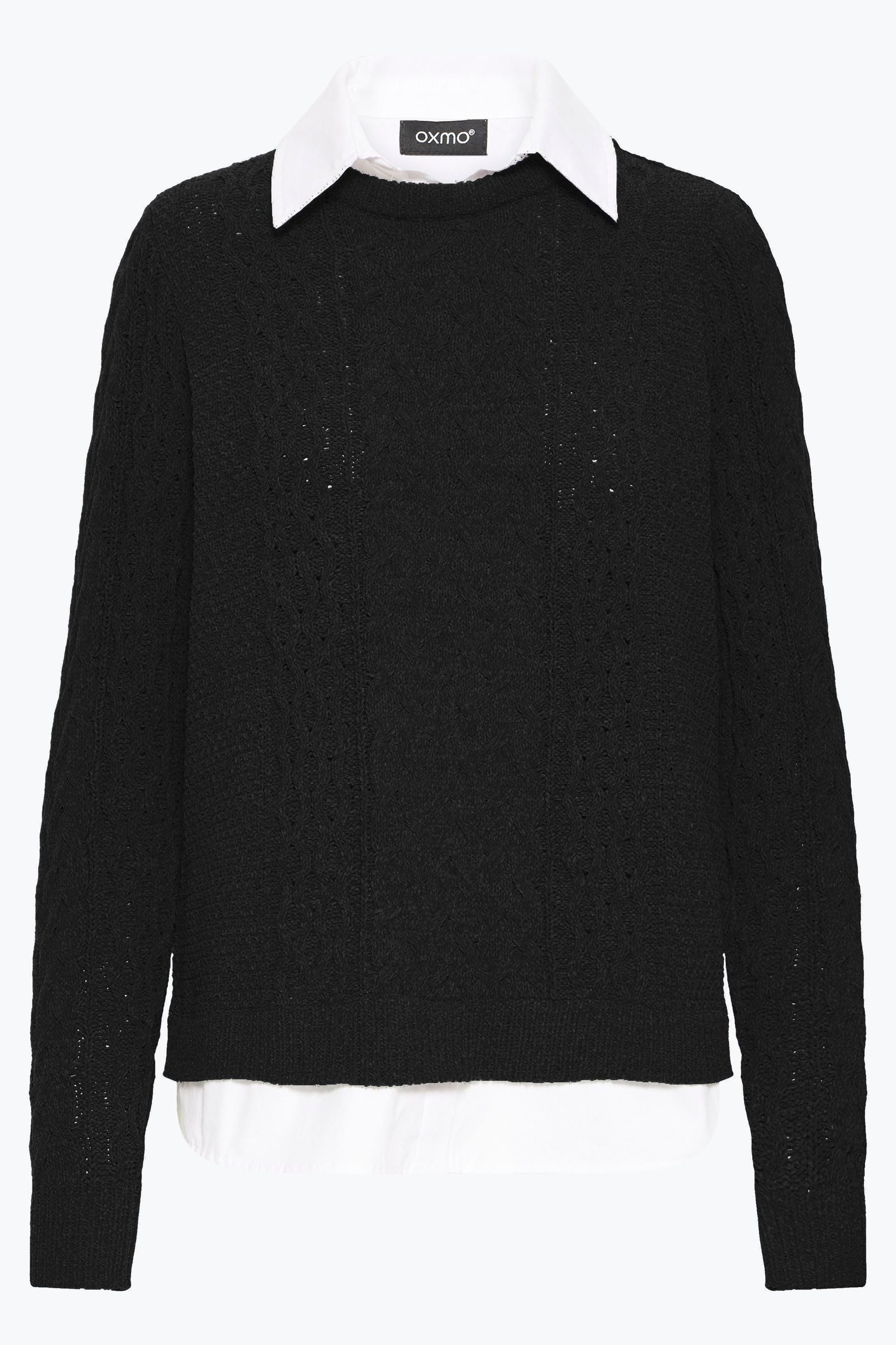 OXMO Strickpullover OXFSanvi Modischer Strickpullover mit integrierter Bluse