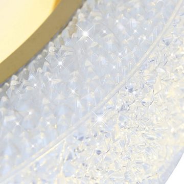 Nettlife LED Deckenleuchte Deckenlampe Dimmbar mit Fernbedienung Innen Modern Kristall 40cm, LED fest integriert, Warmweiß, Neutralweiß, Kaltweiß, für Schlafzimmer Kinderzimmer Küche