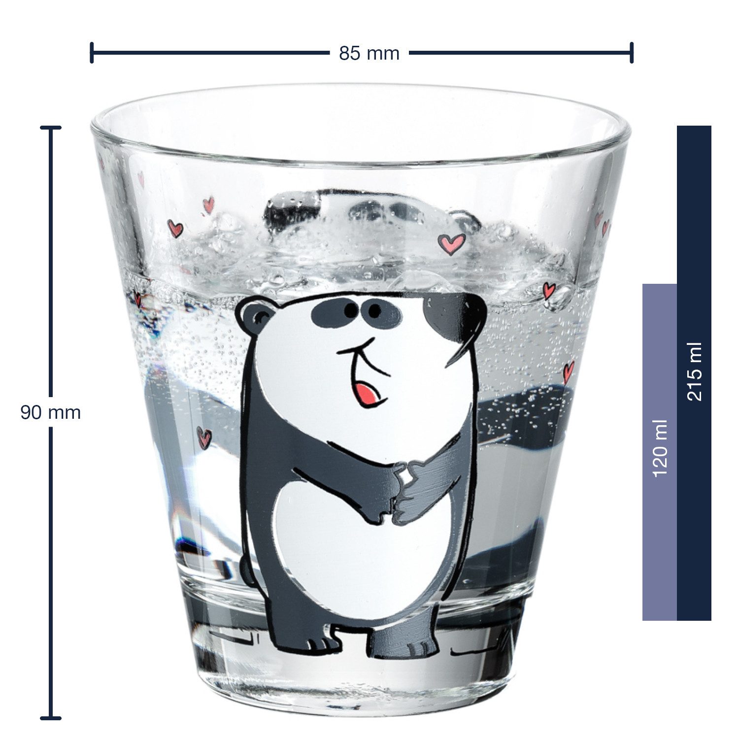 LEONARDO Glas Bambini, Materialmix, Kindermovtiv Panda, 215 ml, Spülmaschinengeeignet