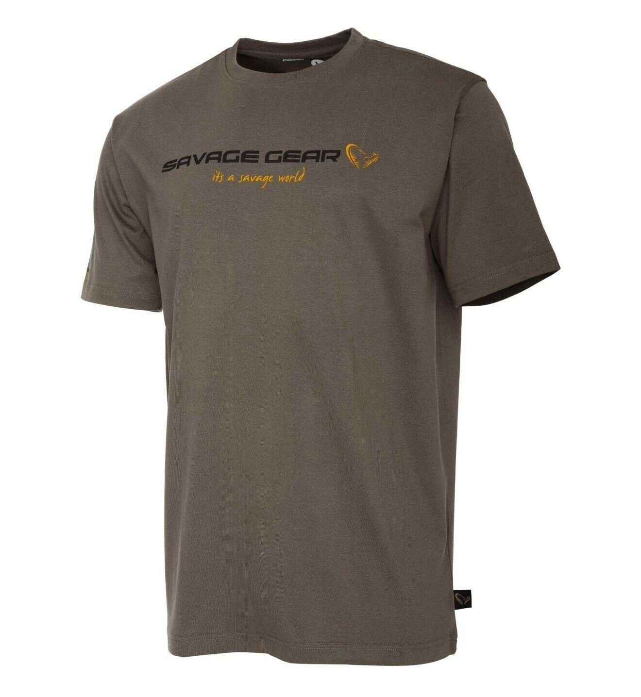 Savage Gear Print-Shirt NEU 2024 SG4 Logo T-Shirts Green S - XXXL 100% Baumwolle Angeln