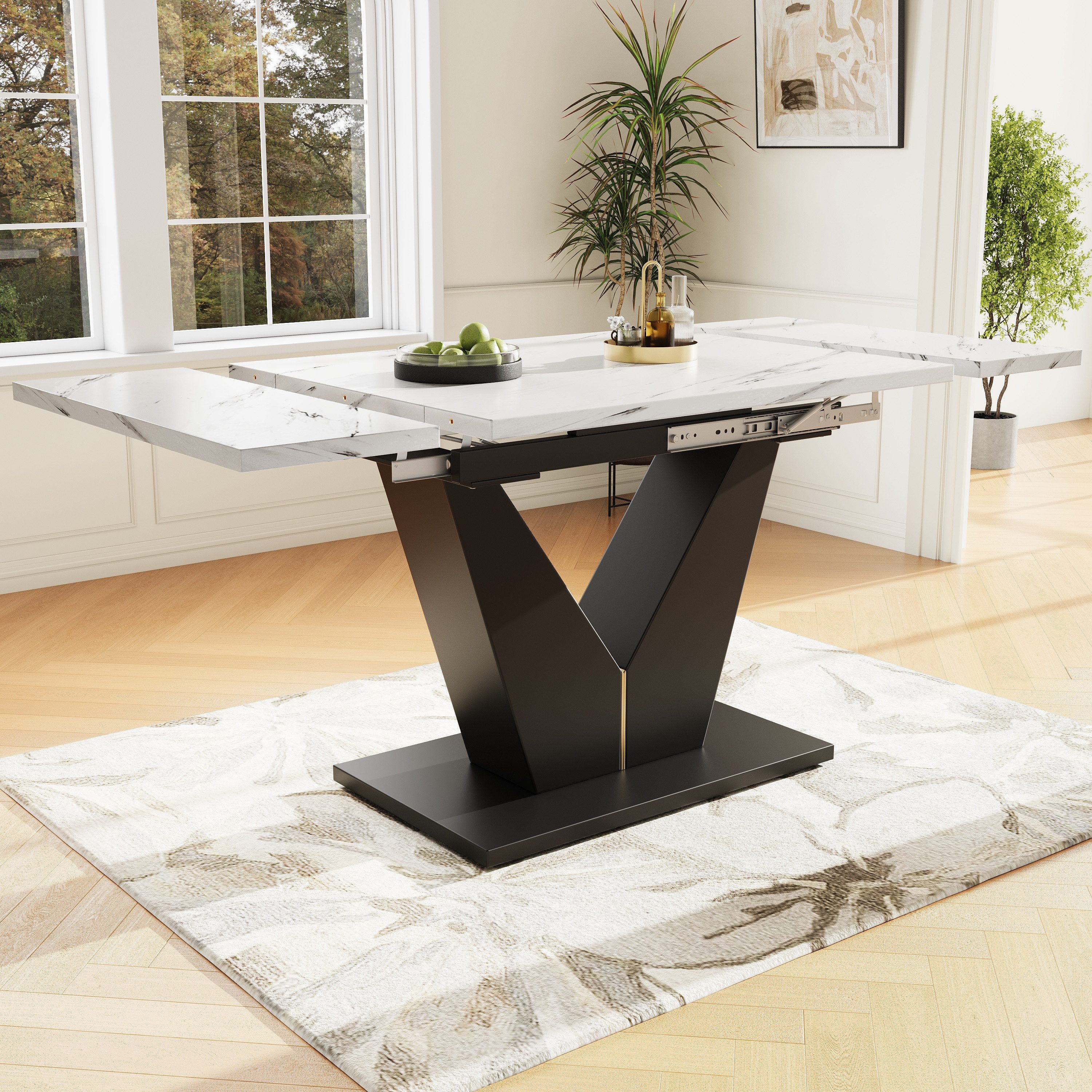OKWISH Esstisch Langer Tisch,Moderne Esstisch,Esstisch-Set (Ausziehbarer günstig online kaufen