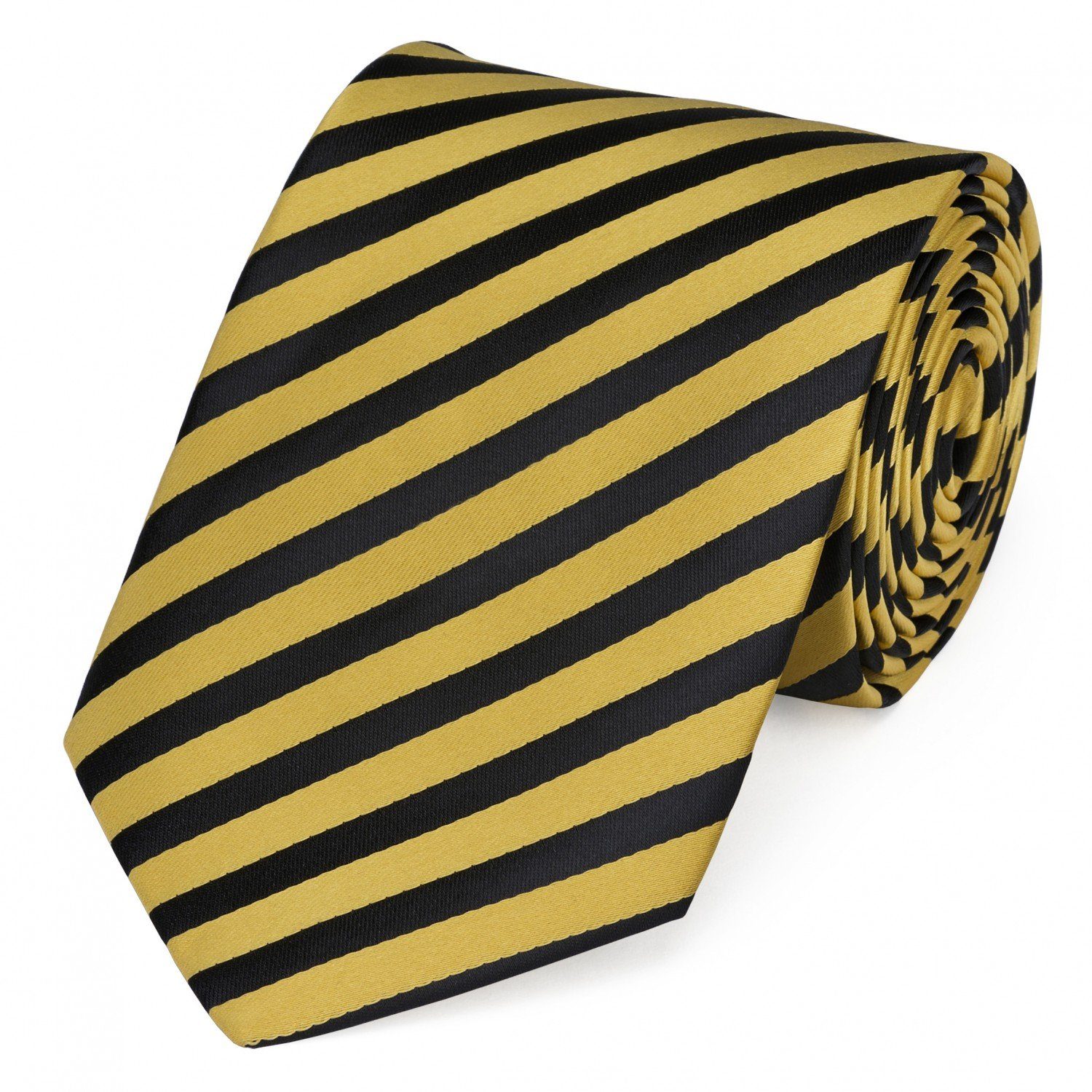 Krawatte Fabio Box, Gelb - (8cm), Gelbe 8cm Schlips Schwarz Breit Farini Krawatte (ohne verschiedene Herren Gestreift) Männer in - Gelb Bee