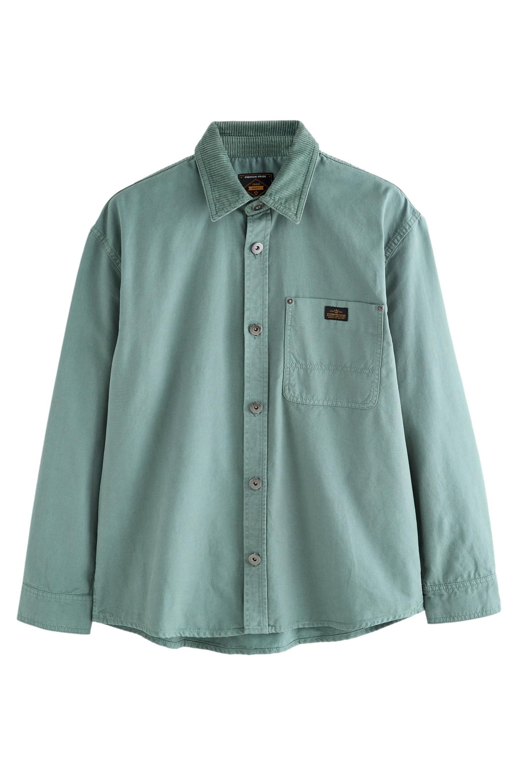 Hemdjacke Canvas-Hemdjacke mit Cordkragen