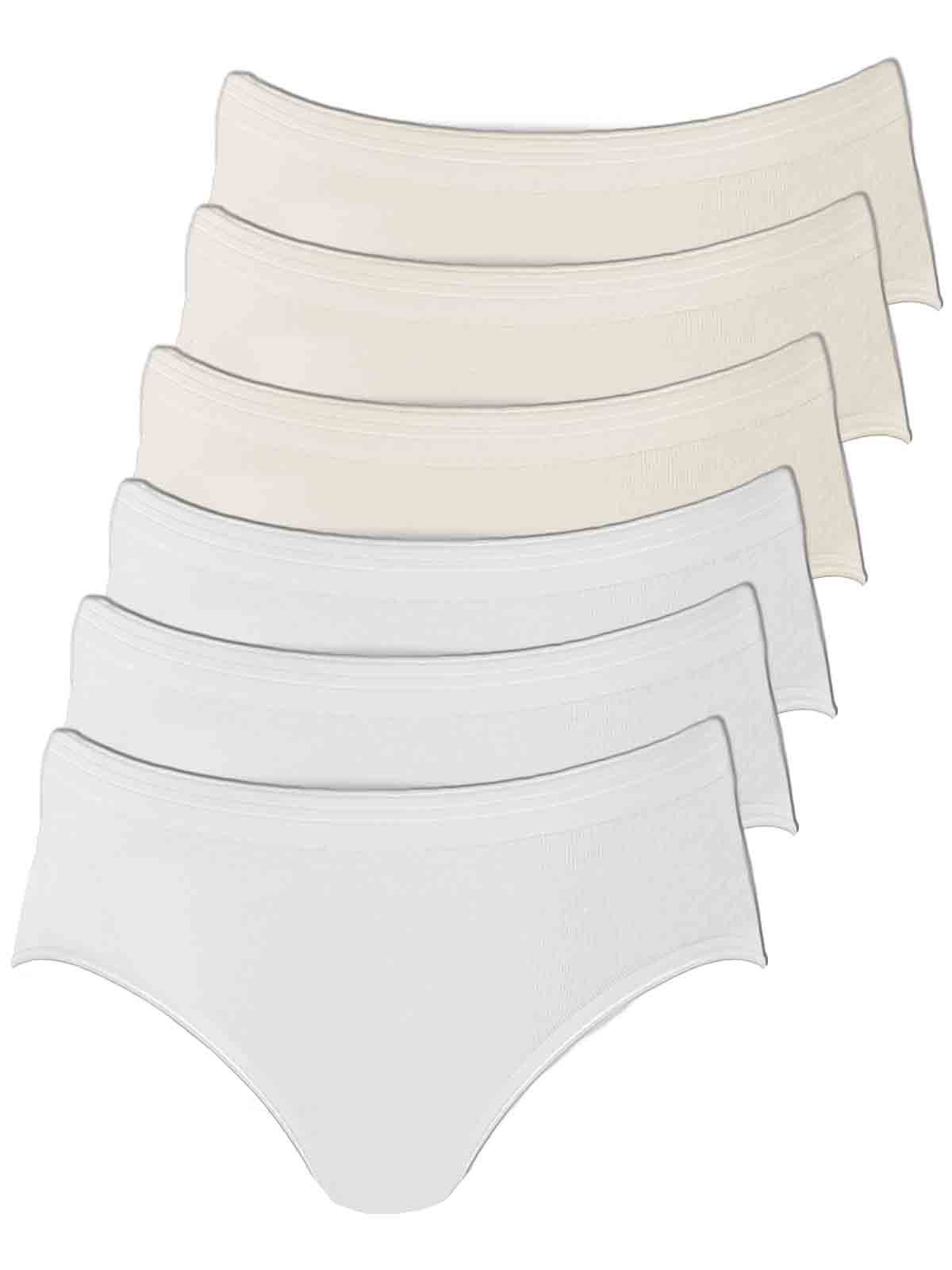 6-St) Zwickel Hüftslip (Packung, Hüftslip 6er Damen offwhite-weiss Pack COMAZO