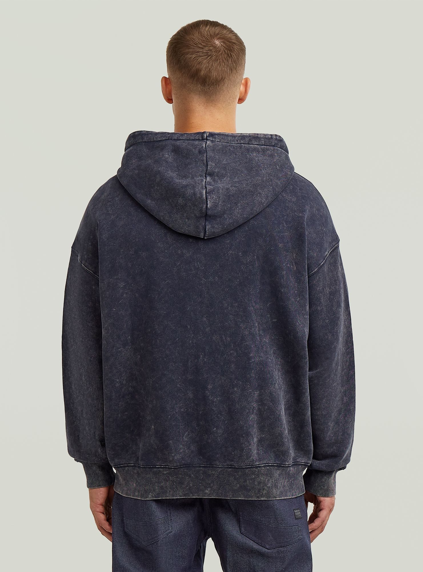 G-STAR Longpullover Washed Loose Full Zip Hoodie