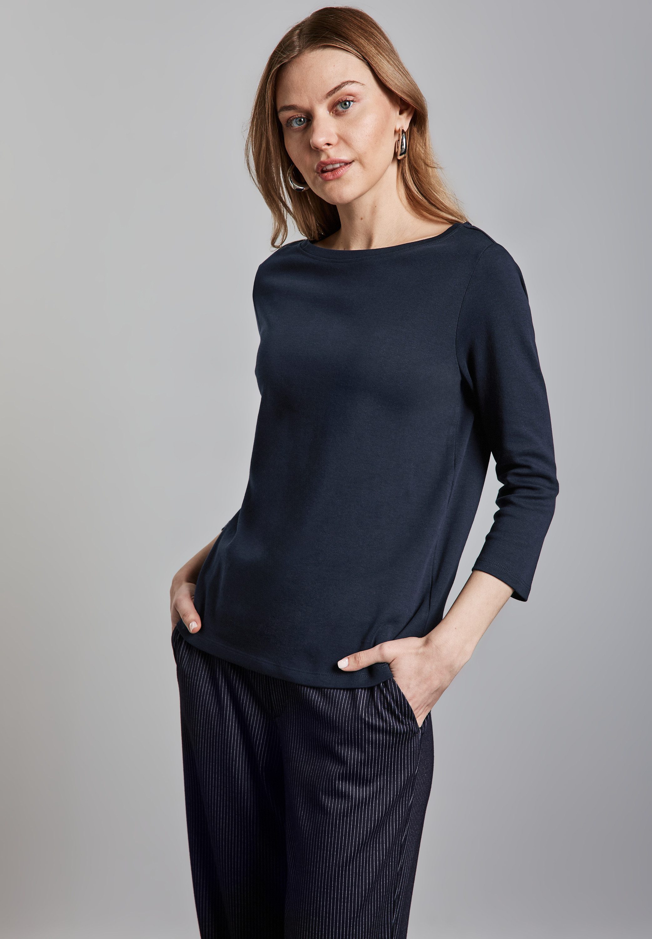 STREET ONE 3/4-Arm-Shirt, mit U-Boot-Ausschnitt günstig online kaufen
