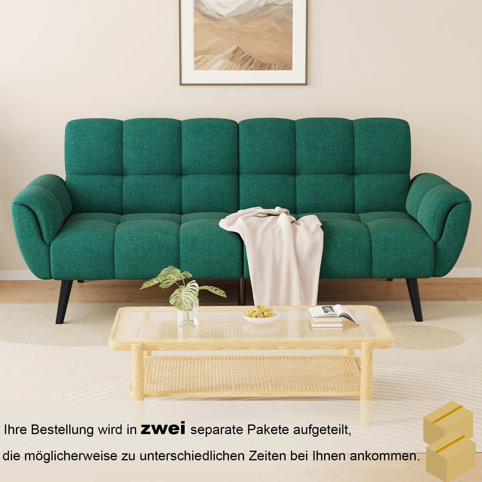 Jiexi 3-Sitzer Sofa Mit Schlaffunktion Klappsofa günstig online kaufen