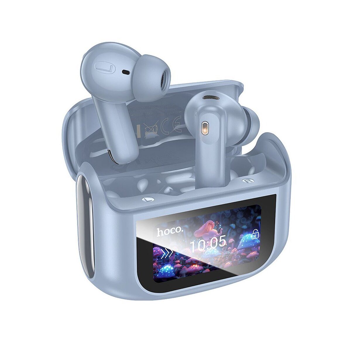 hoco. HOCO EQ21 TWS Kopfhörer ANC+ENC Touchscreen Case Blau Bluetooth-Kopfhörer