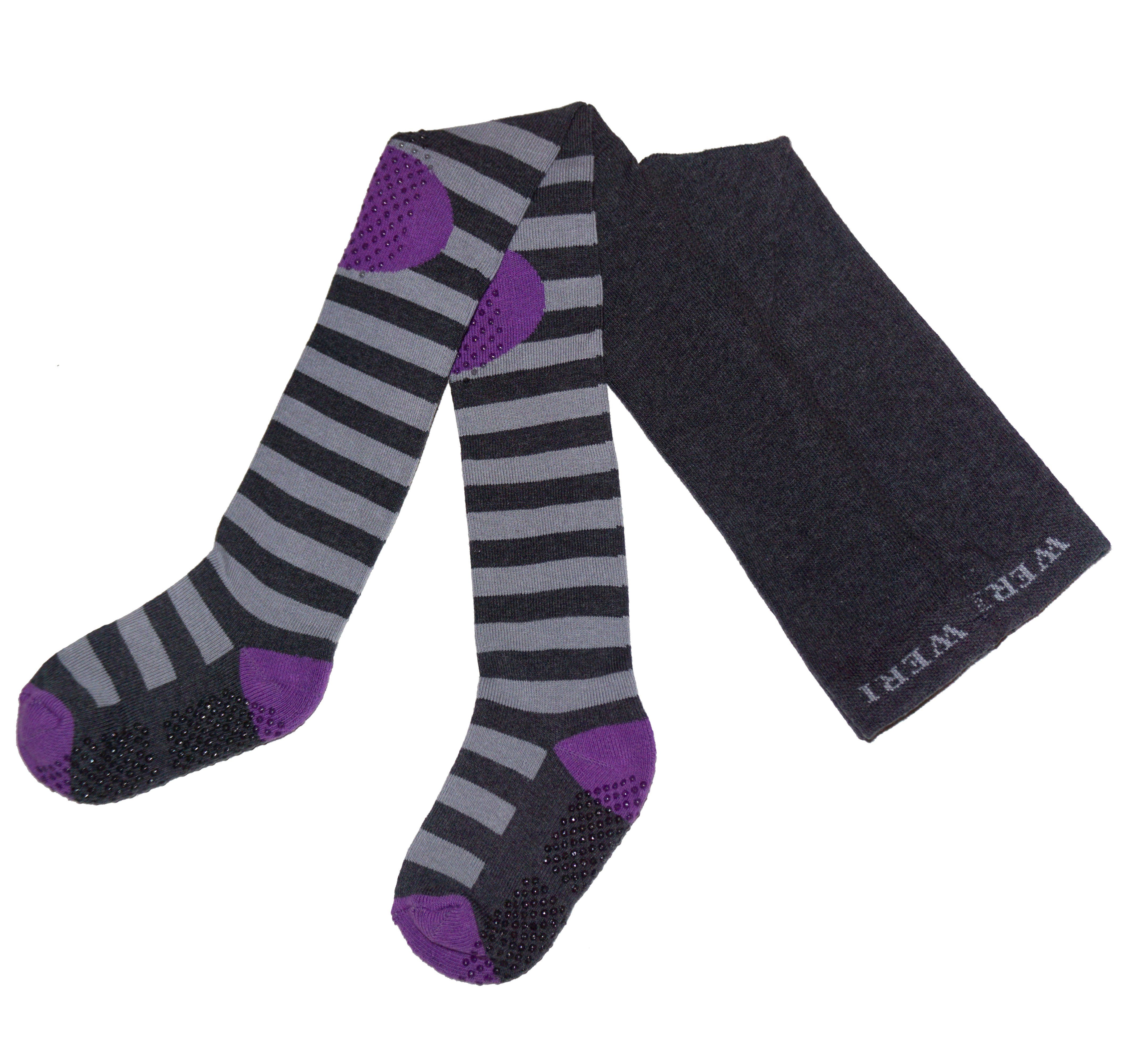 Strickstrumpfhose Kinder Ringel Krabbelstrumpfhose mit ABS Beschichtung