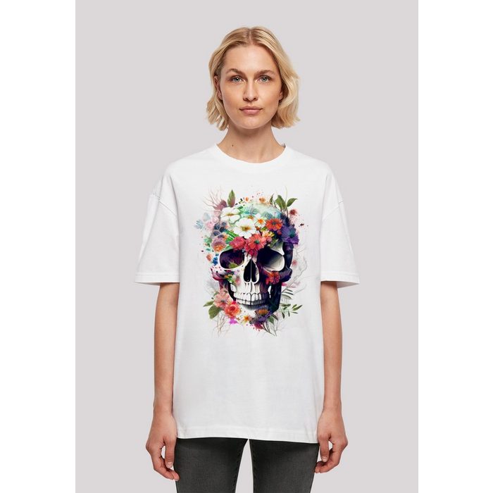 F4NT4STIC T-Shirt Totenkopf Blumen