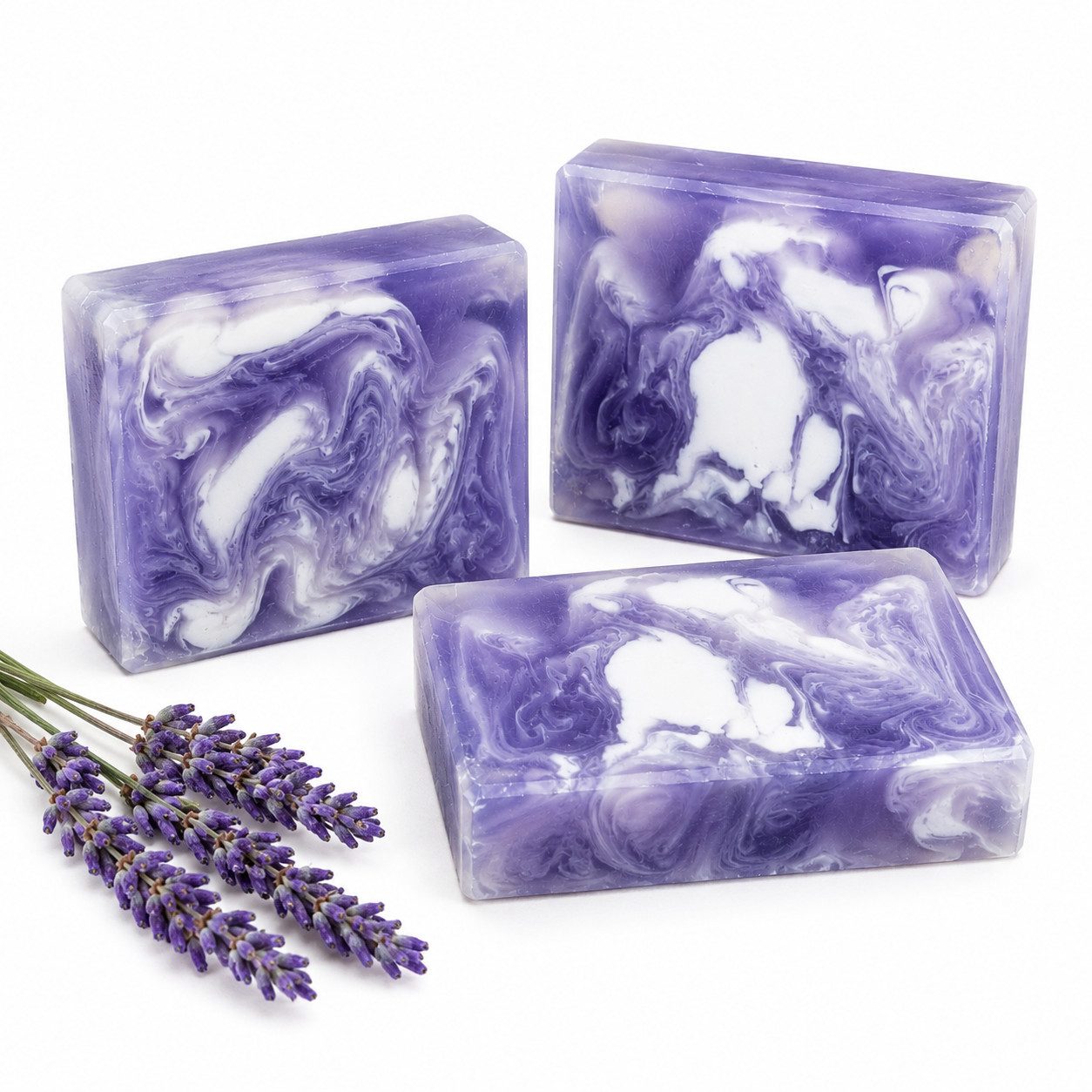 Nesbel - Spüren Sie die Reinheit? Handseife Lavendel 3er Set, Glycerin Hand-und Dusch Seife mit Ziegenmilch