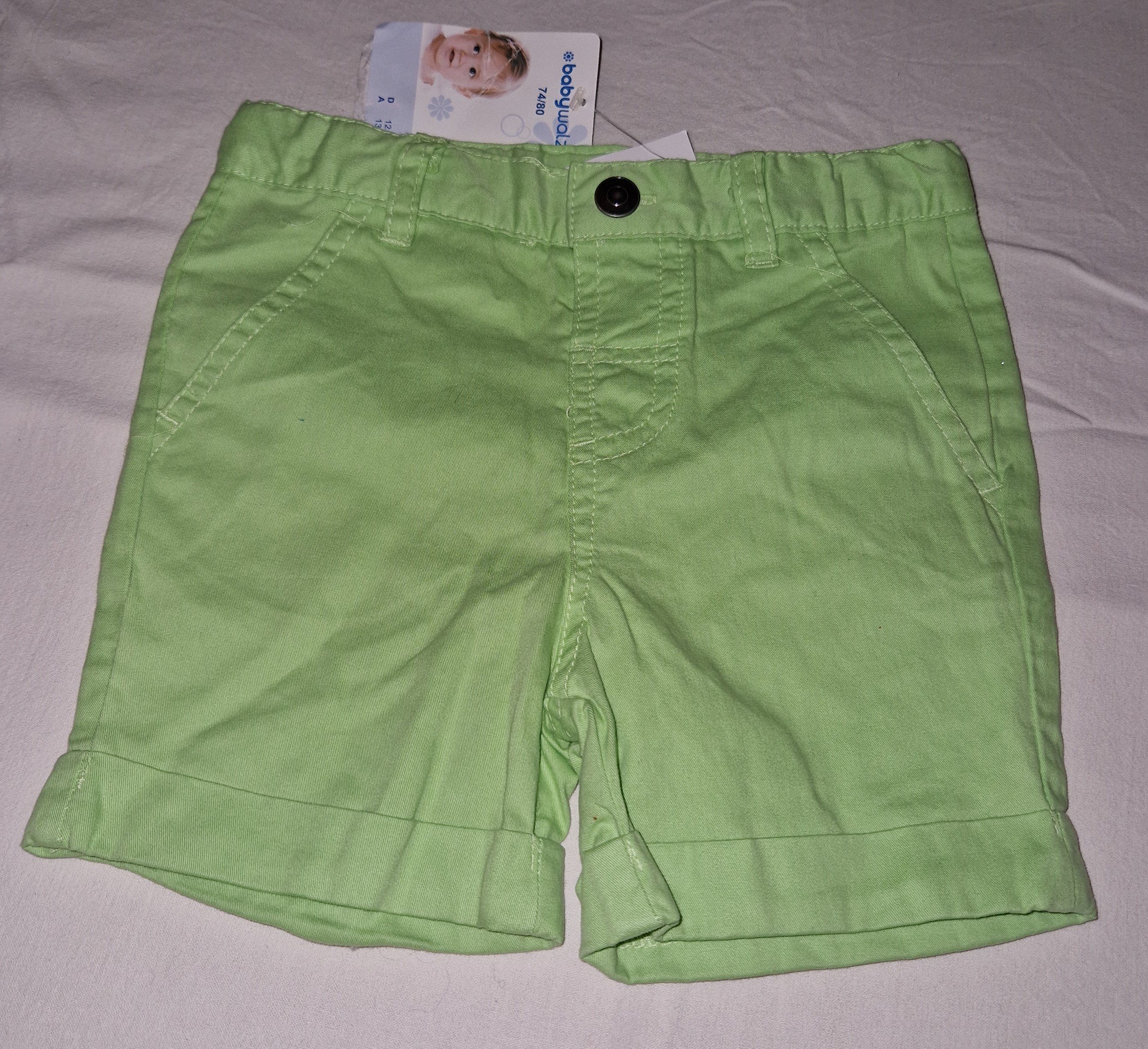 BORNINO Shorts Shorts Hose grün Mädchen Größe 74/80 Bornino (2211079)