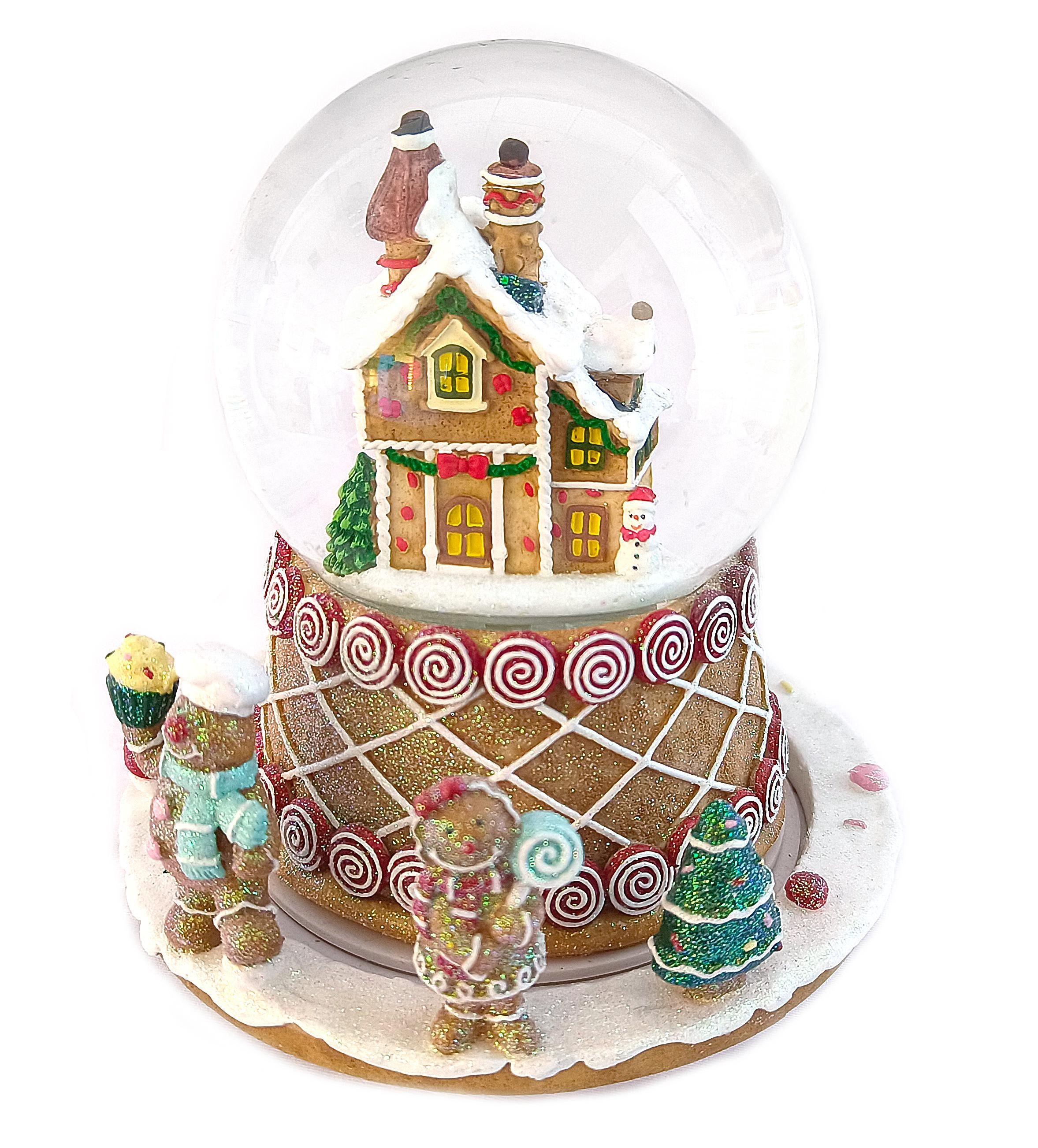ELLUG Spieluhr Schneekugel mit Lebkuchenhaus 100mm, (1-tlg), mit Schneefloc günstig online kaufen