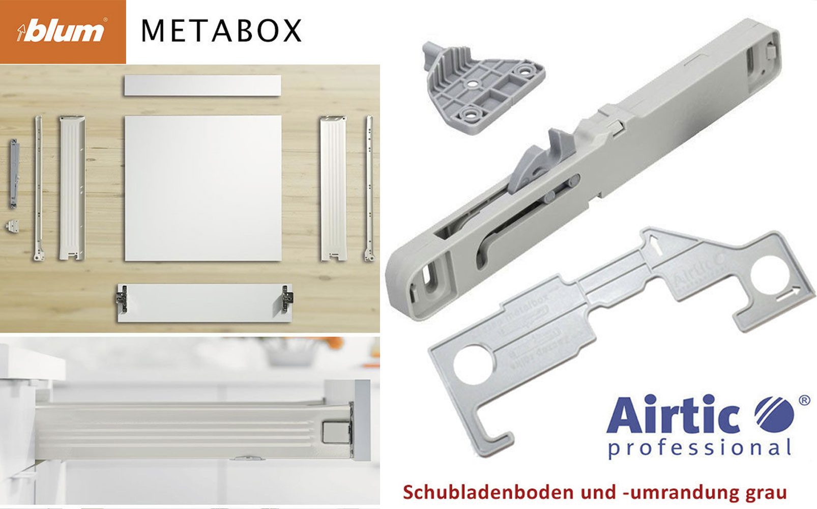 Feldmann-Wohnen Winkelküche Bonn, (Schubladen mit Teilauszug, formschöne schwarze Metallzungengriffe), 300x180x207cm; Front und Korpus weiß matt; Küchenzeile mit Küchenblock
