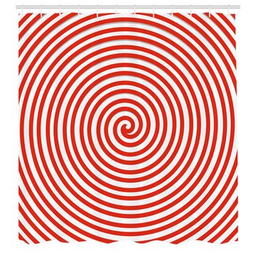 Abakuhaus Duschvorhang Moderner Digitaldruck mit 12 Haken auf Stoff Wasser Resistent Breite 175 cm, Höhe 180 cm, rot Spiral Konzentratleitung