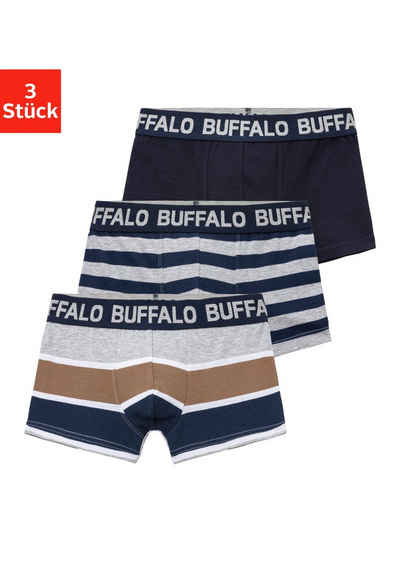 Buffalo Boxer (3 St) mit Markenschriftzug im Bund