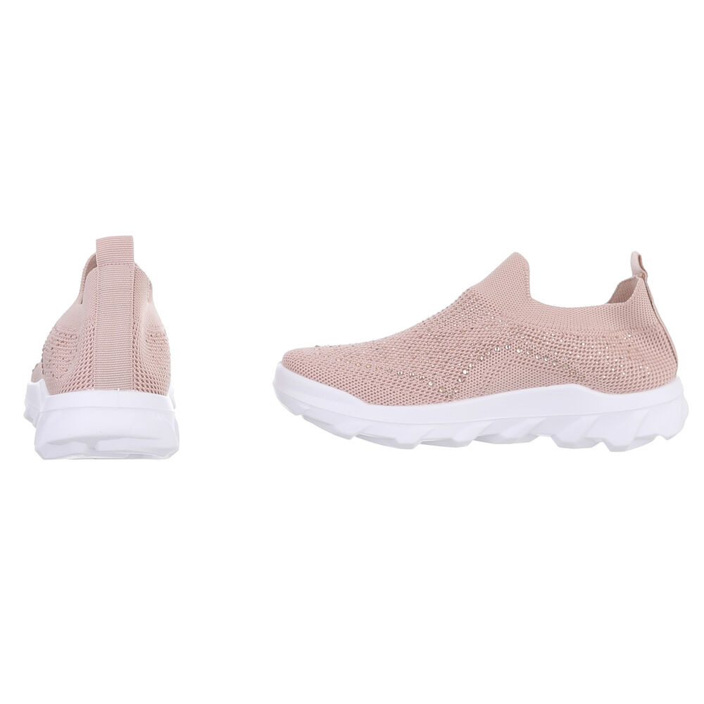 Ital-Design Damen Low-Top Freizeit Slipper (88843462) Flach Sneakers Low in Altrosa