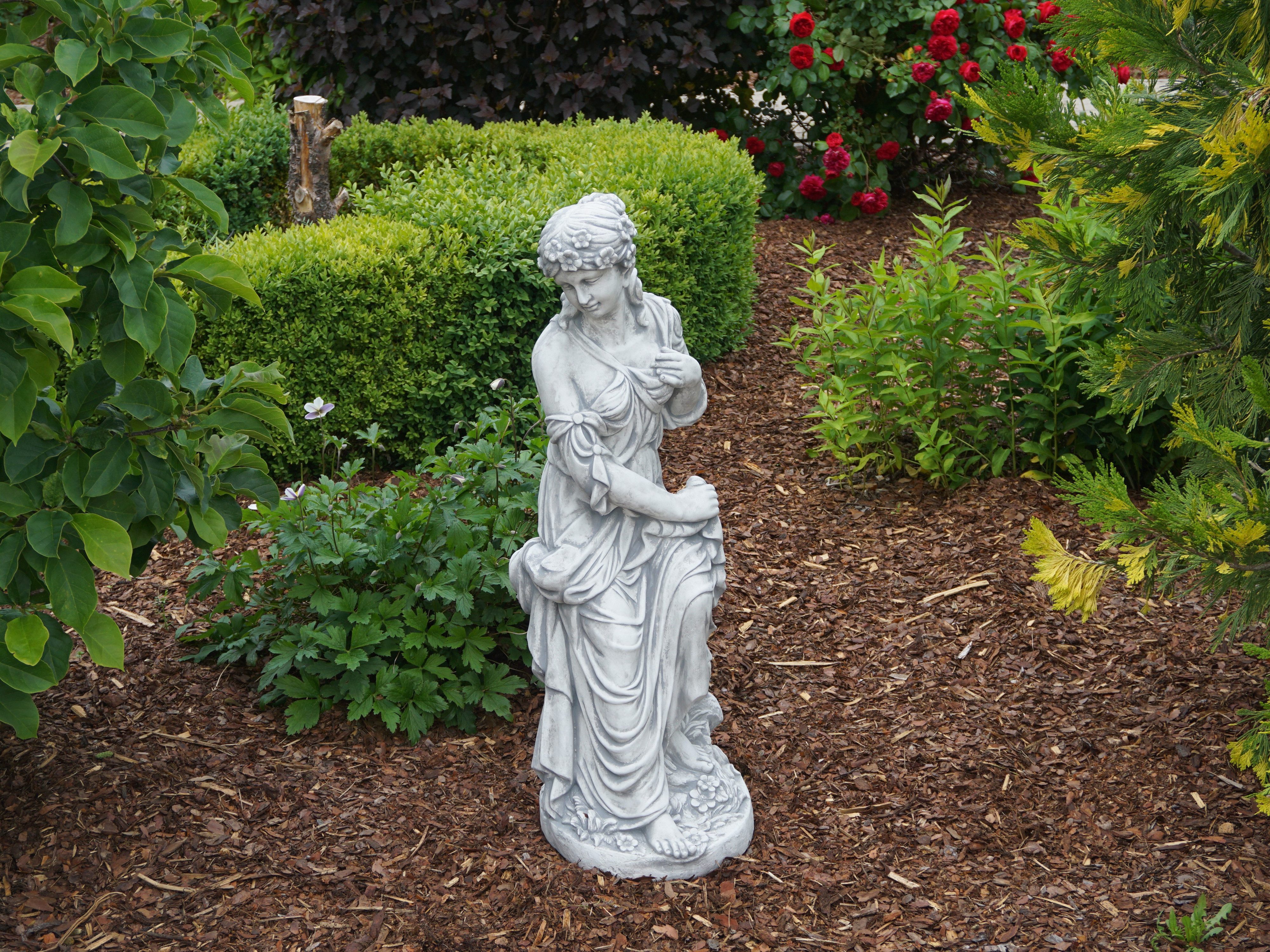 gartendekoparadies.de Gartenfigur Elegante Frauenstatue Steinfigur Gartenskulptur 91 cm Steinguss 72 kg, Frostsicher