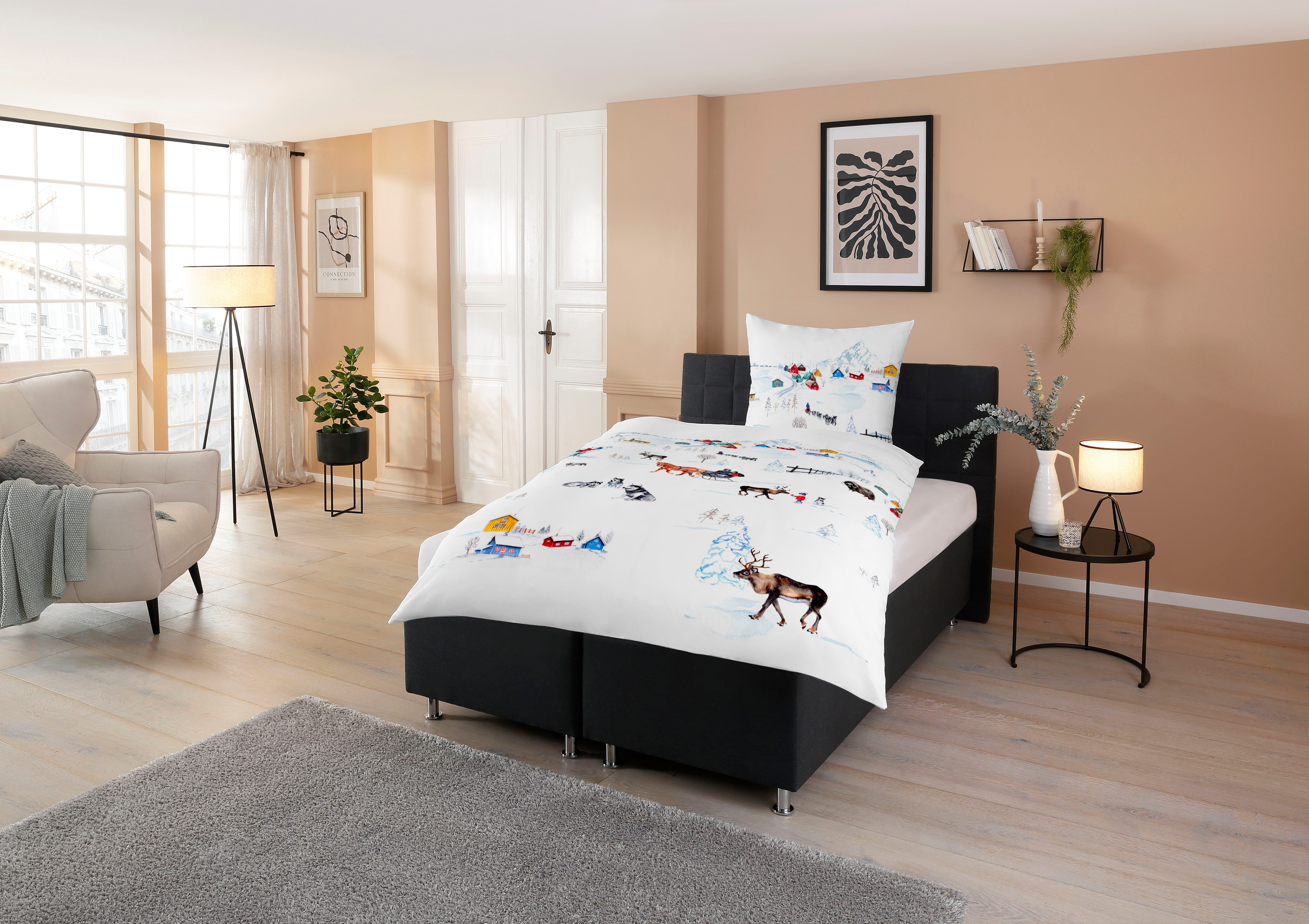 CASATEX Bettwäsche Scanda, Satin, 2 teilig, skandinavisches Design, zauberh günstig online kaufen