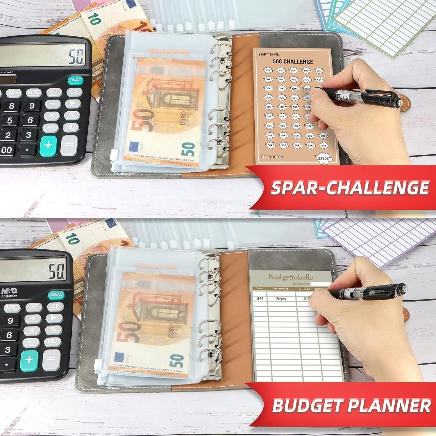 LuxusKollektion Notizbuch Budget Planner Deutsch Startset mit 8 Sparchallenges A6 Finanzplaner – Bild 4 von 5