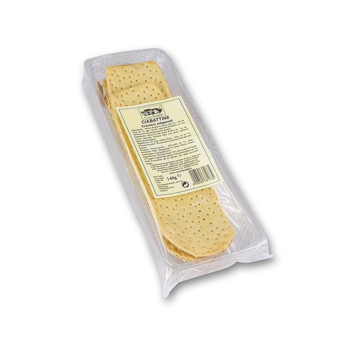 Casa Rinaldi Knabberei, Casa Rinaldi Ciabattine flache Brotteigfladen mit grobem Salz 140g