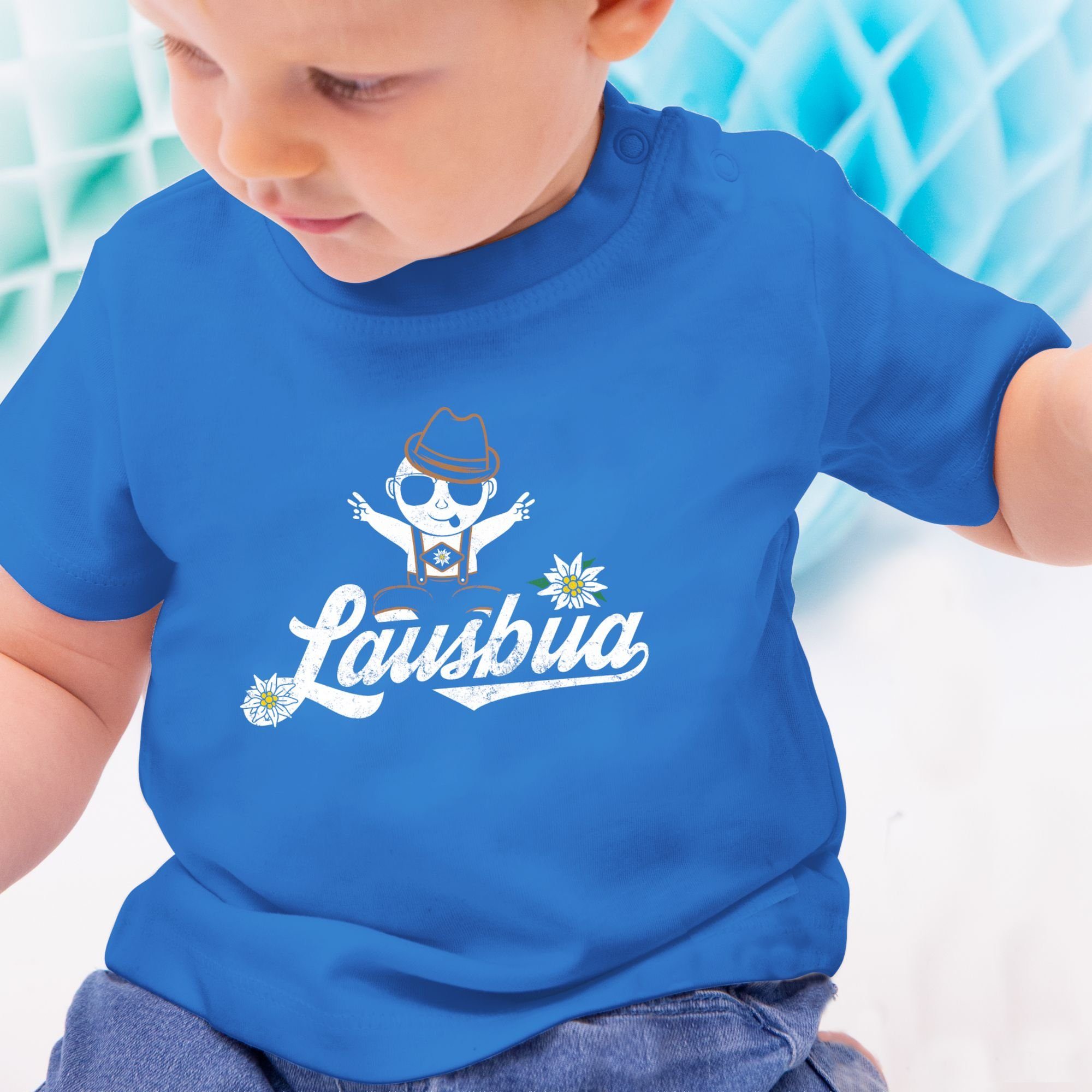 Baby T-Shirt Outfit Baby Shirtracer Wiesn für Oktoberfest Mode Witzig Royalblau 2 I Lustig Lausbua