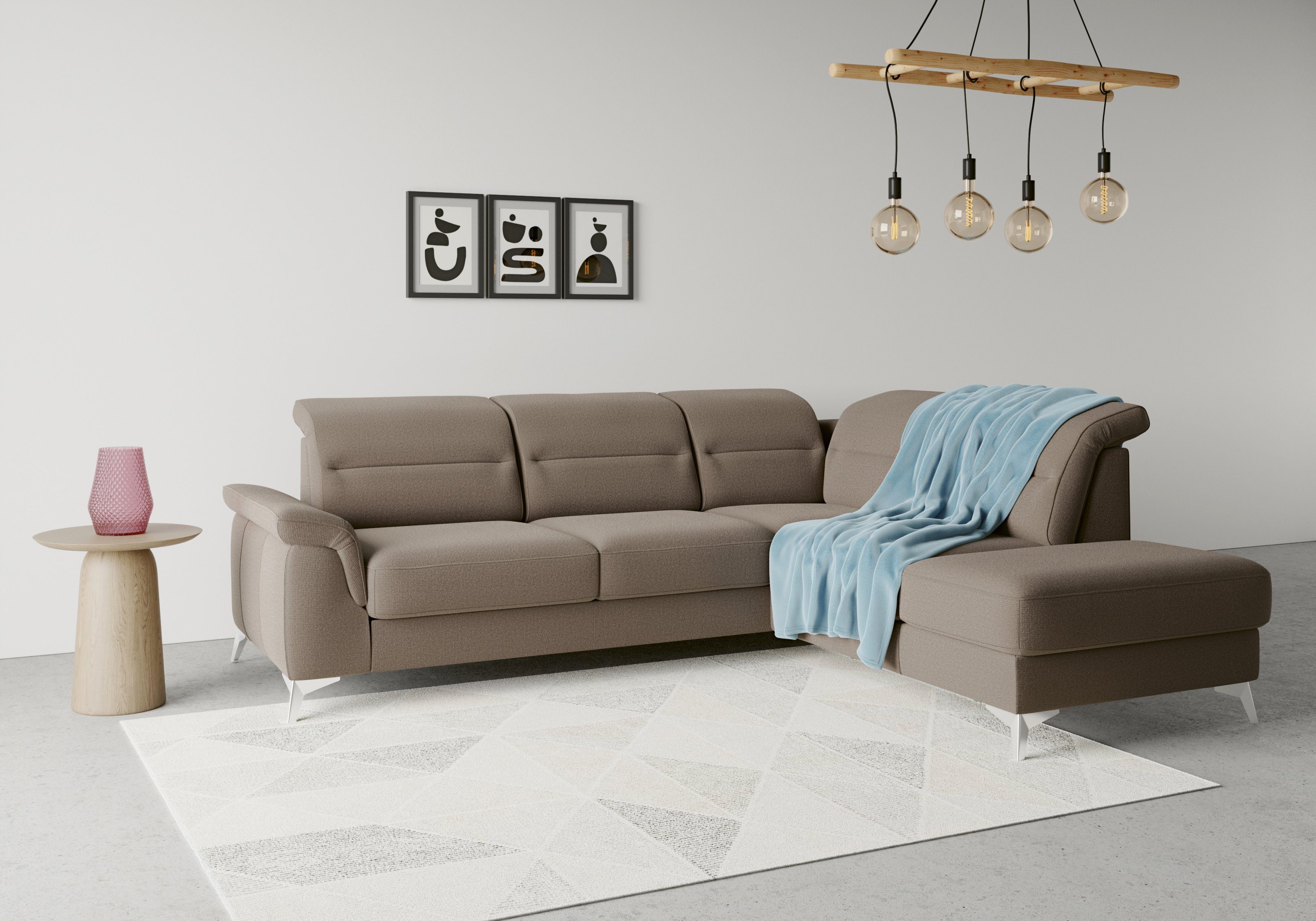 Sinatra, mit mane, optional Armteilfunktion sit&more Kopfteilverstellung Ecksofa und mit