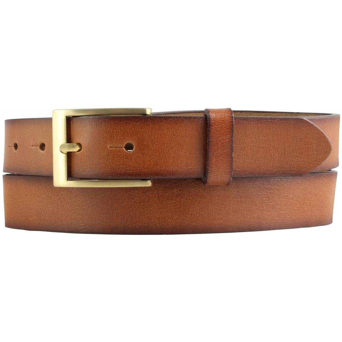 BELTINGER Ledergürtel Herren-Gürtel aus Jeans-Gürtel cm g Vollrindleder Gold - Cognac, mit Vintage-Look 3