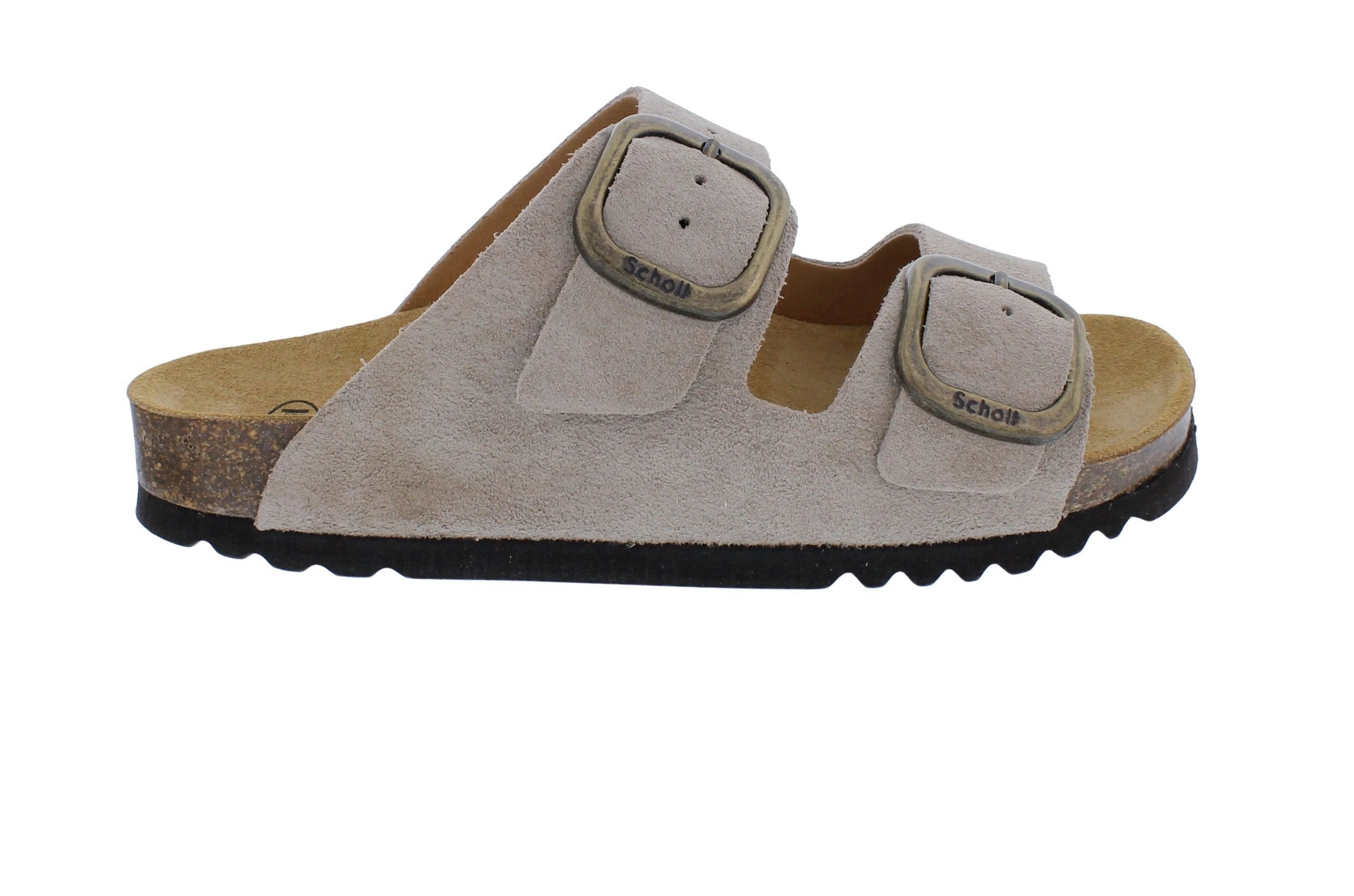 Scholl Scholl Pantolette mit Fußbett Noelle Dark Beige Suede - Velourleder Pantolette