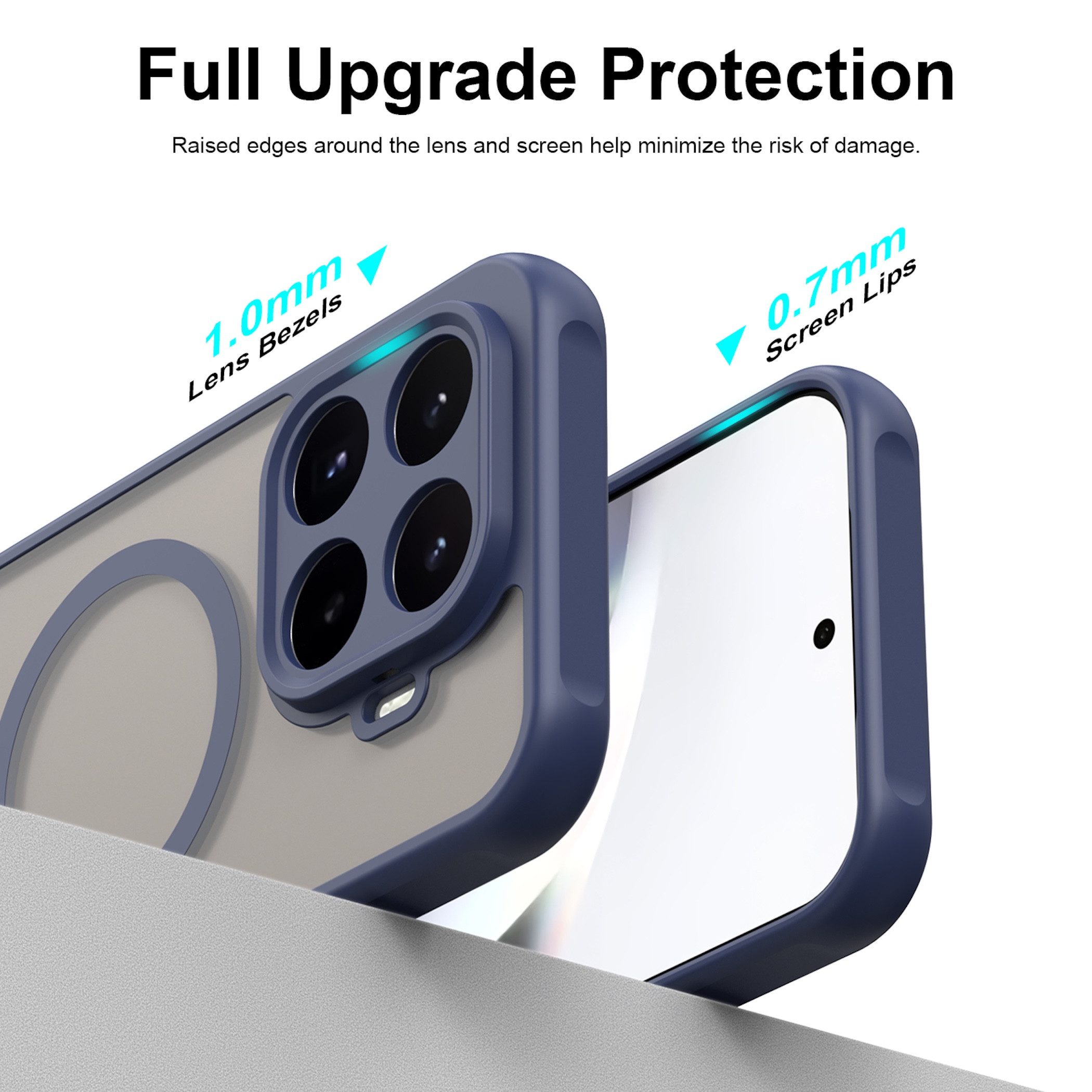 Wigento Handyhülle MagSafe für Xiaomi 17T TPU Hybrid Kameraschutz Matt Blau 6,59 Zoll, Magnetisch, Durchsichtig, Stoßfest