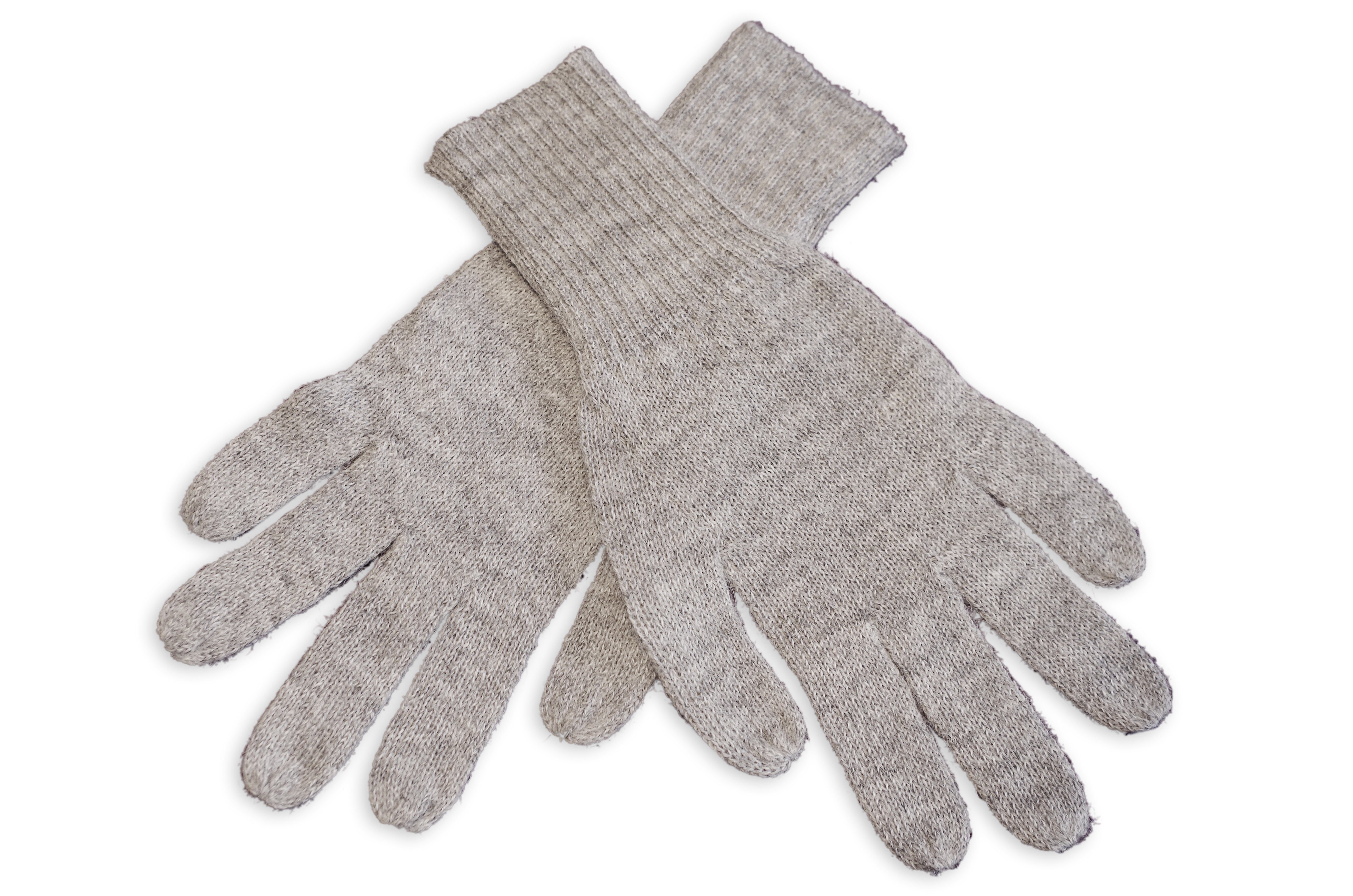 Alpakawolle Strickhandschuhe Fingerhandschuhe 100% hell Gear aus Posh Guantino Alpaka grau