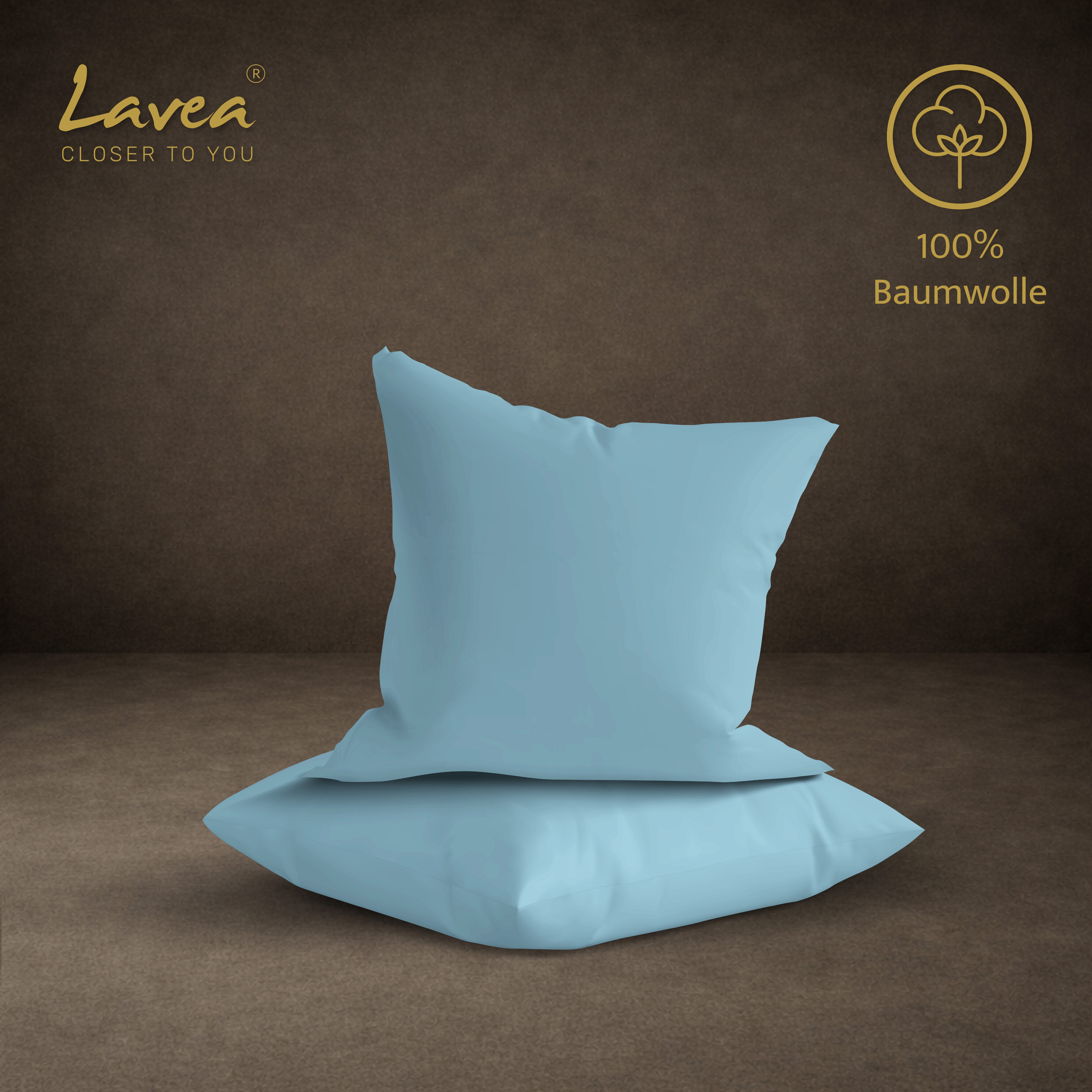 Lavea Kissenbezug 2er Set 100% Baumwolle flauschig, Jasmin, Kissenhülle, Kissenbezüge, (2 Stück), pflegeleicht, langlebige Qualität, mit Reißverschluss – Bild 2 von 5