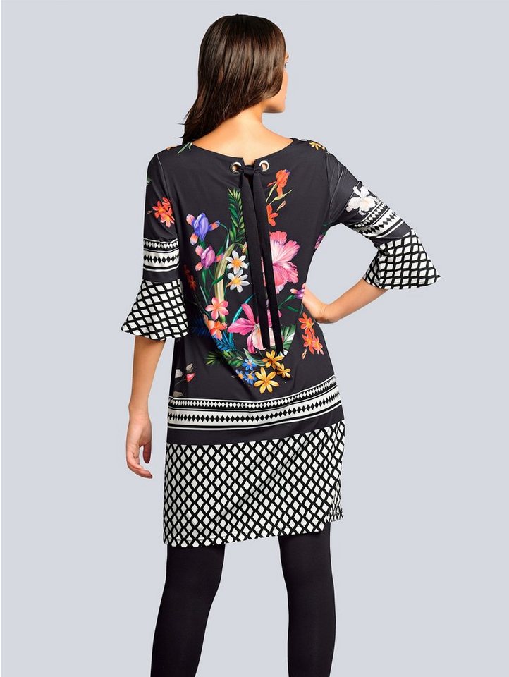 Alba Moda Kleid mit exklusivem Kombinationsdruck in schwarz