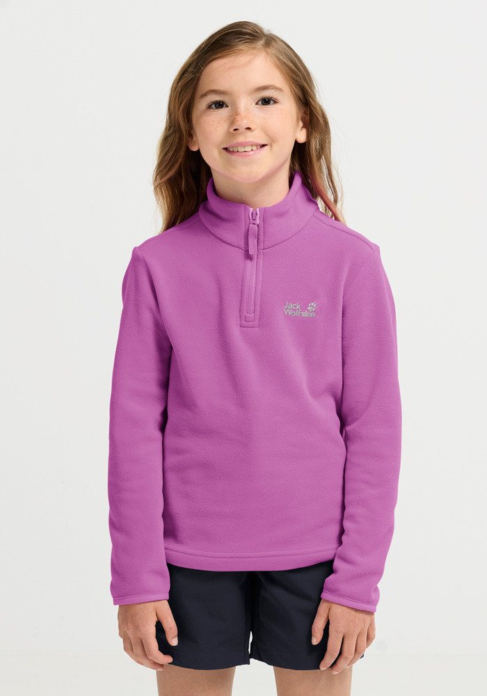 Jack Wolfskin Stehkragenpullover TAUNUS 100 HZ K Kinder-Fleecepullover, Halfzip-Reißverschluss, Stehkragen