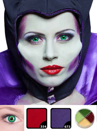 Maskworld Theaterschminke Make-up Set Dunkle Fee, Halloween Schminkset mit perfekt abgestimmten Komponenten