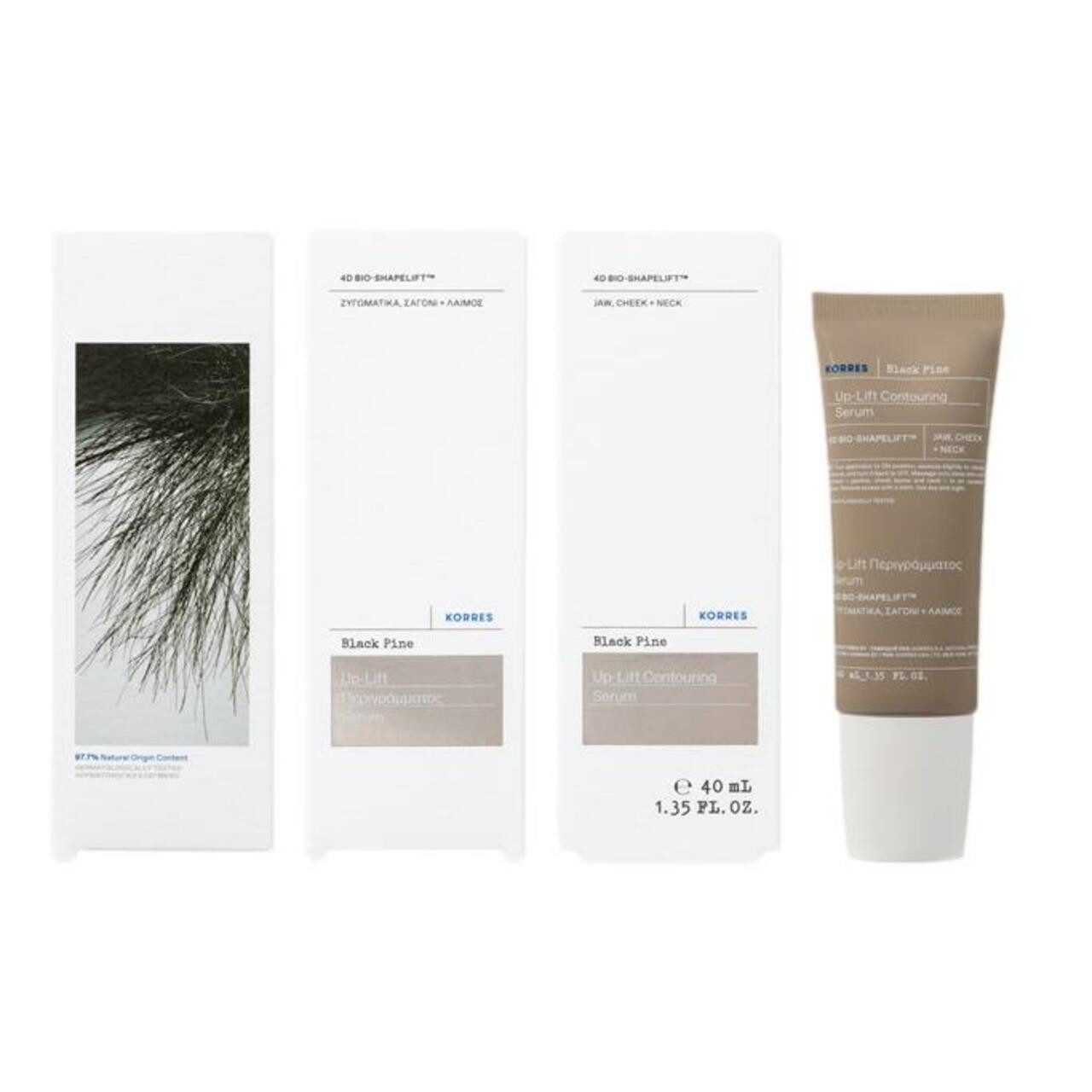 Korres Gesichtsöl Black Pine 4D Serum Kiefer-Wangen-Hals, für Alle Hauttypen