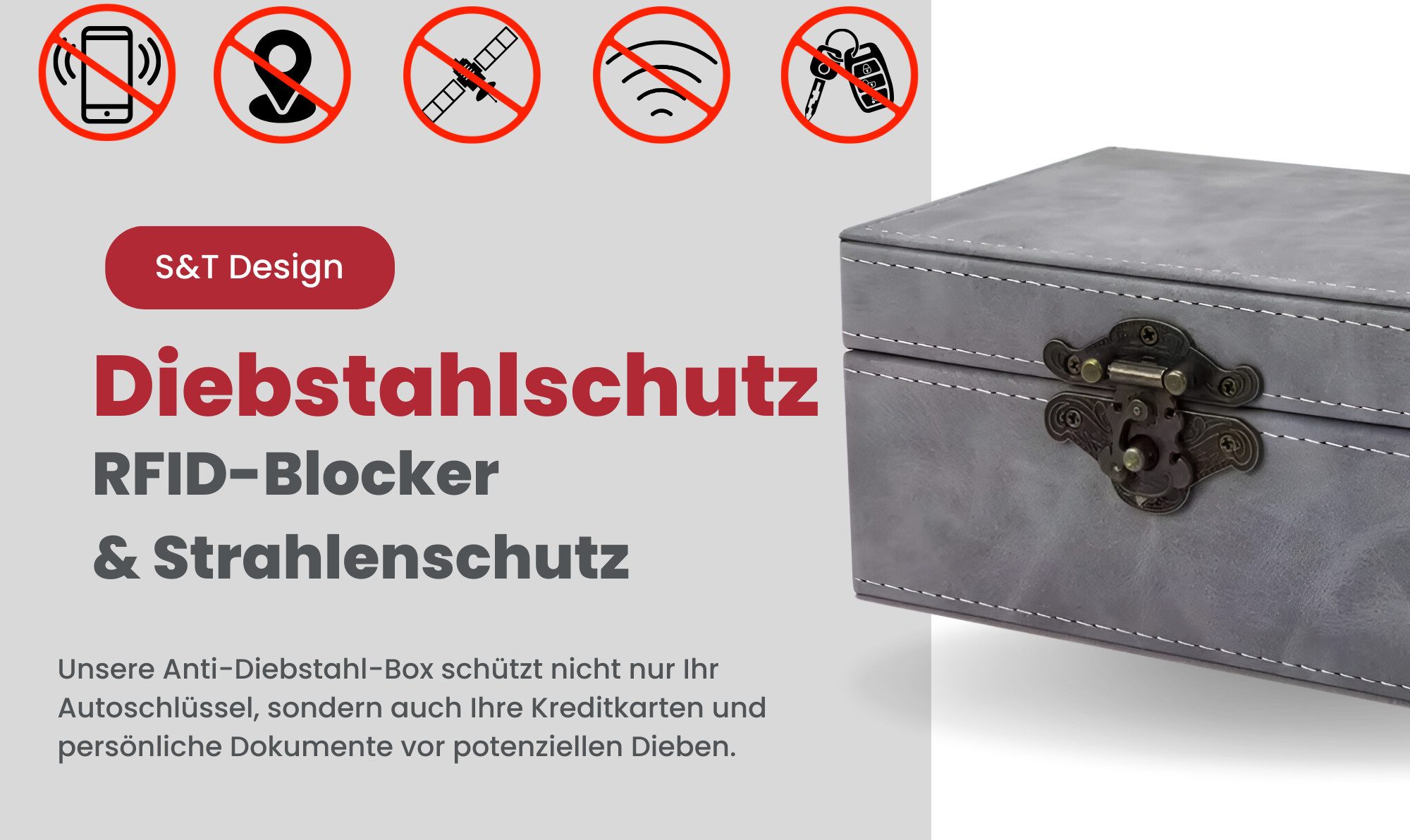 S&T Design Schlüsseltasche RFID Box Autoschlüssel Box Keyless Go Schutz Key günstig online kaufen