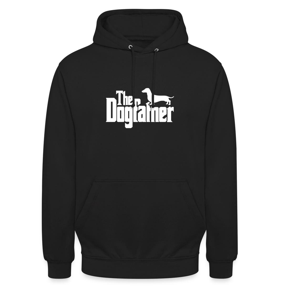 Spreadshirt Hoodie The Dogfather, Dackel Unisex Hoodie (1-tlg) Unisex-Schnitt: Sitzt bei Männern körpernah, bei Frauen weit