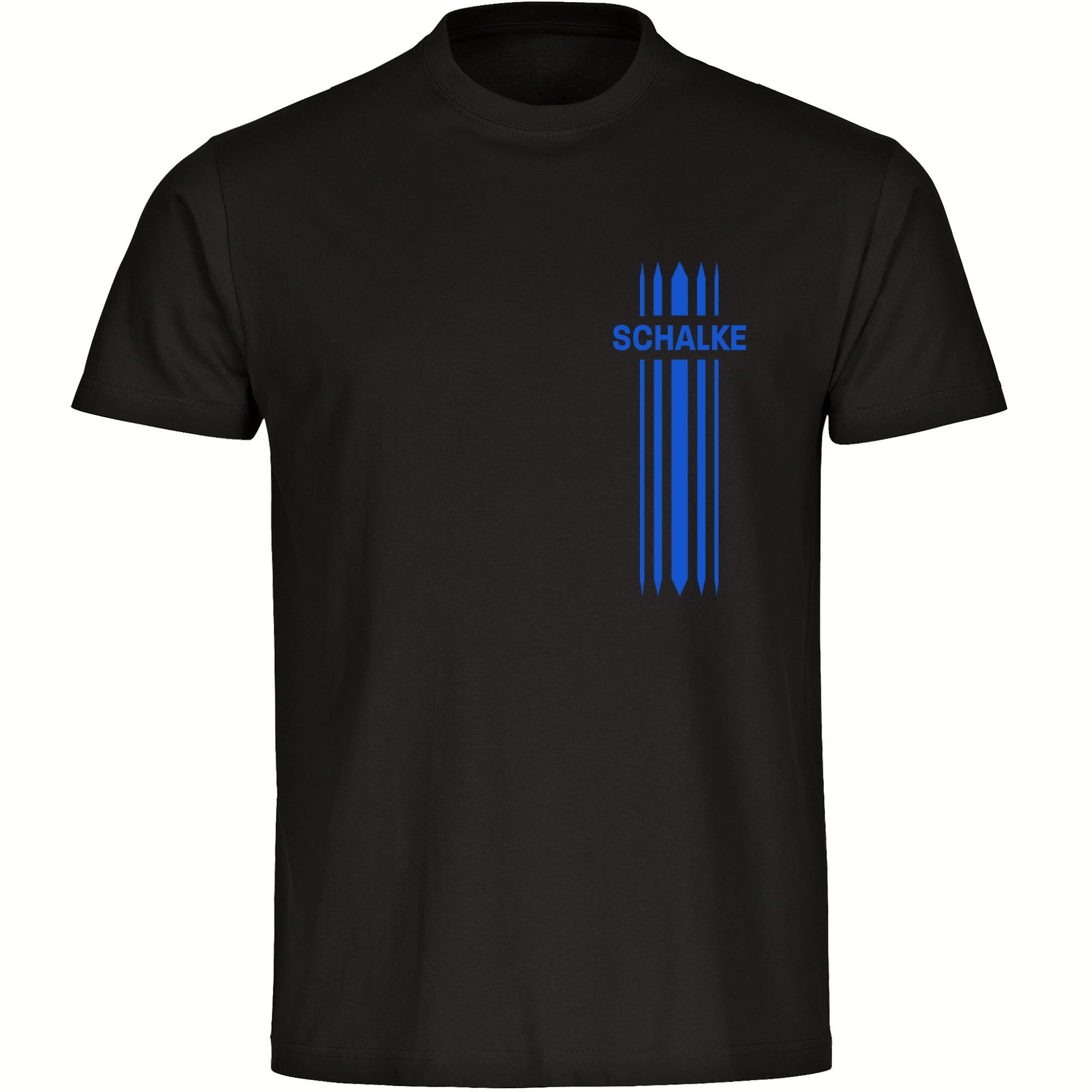 multifanshop T-Shirt Herren Schalke - Streifen - Männer