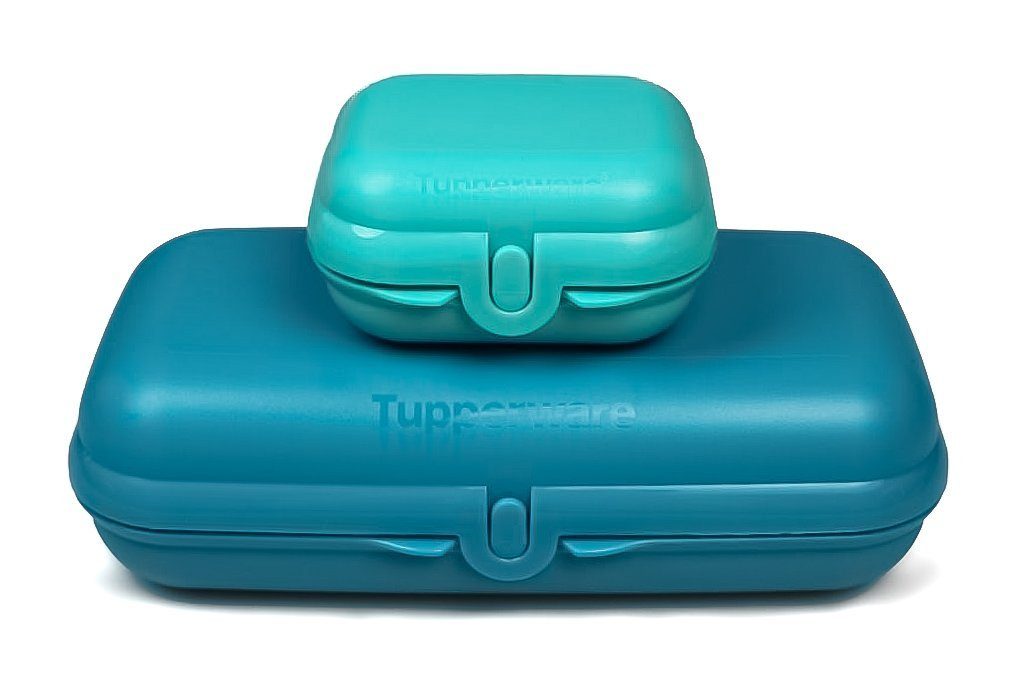 Tupperware Lunchbox TUPPERWARE To Go Mini-Twin helltürkis Gr. 1 + Maxi Twin  türkisgrün