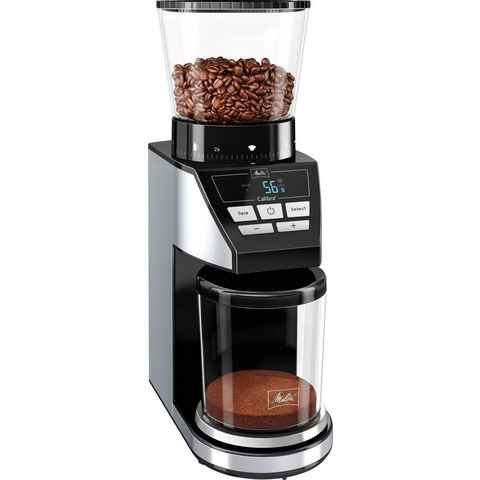 Melitta Kaffeemühle Calibra 1027-01 schwarz-Edelstahl, 160 W, Kegelmahlwerk, 375 g Bohnenbehälter