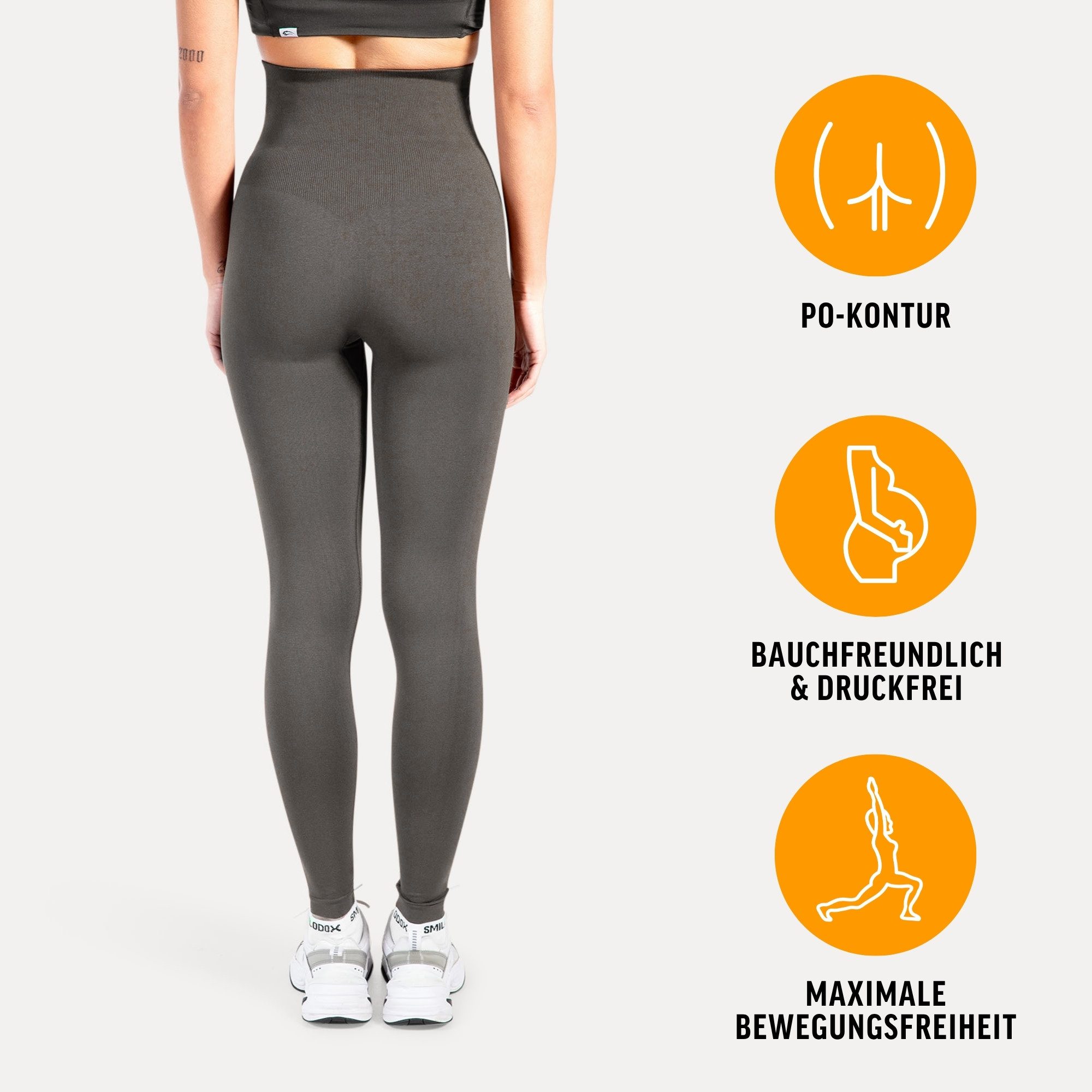 Smilodox Leggings Lorraine, Schwangerschaftsleggings Seamless mit extra hohem Bund Seamless, extra hoher Bund, elastisch & dehnbar