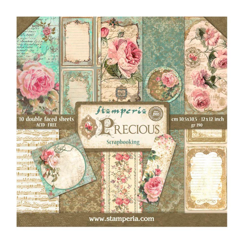 Motivpapier Scrapbook-Block Precious