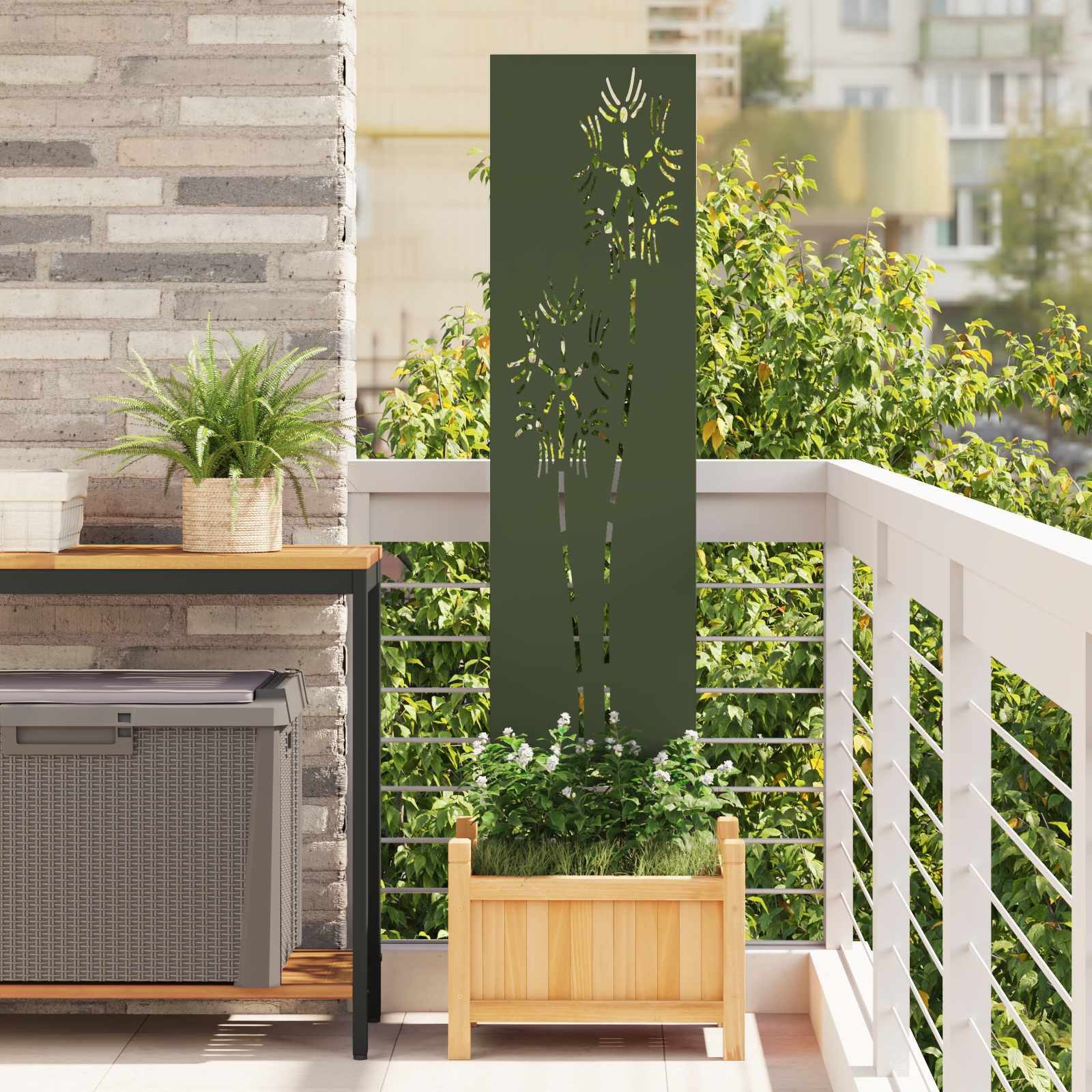 vidaXL Wandbild Garten Sichtschutz-Leinwand Olivgrün 32 x 140 cm, (1 St)