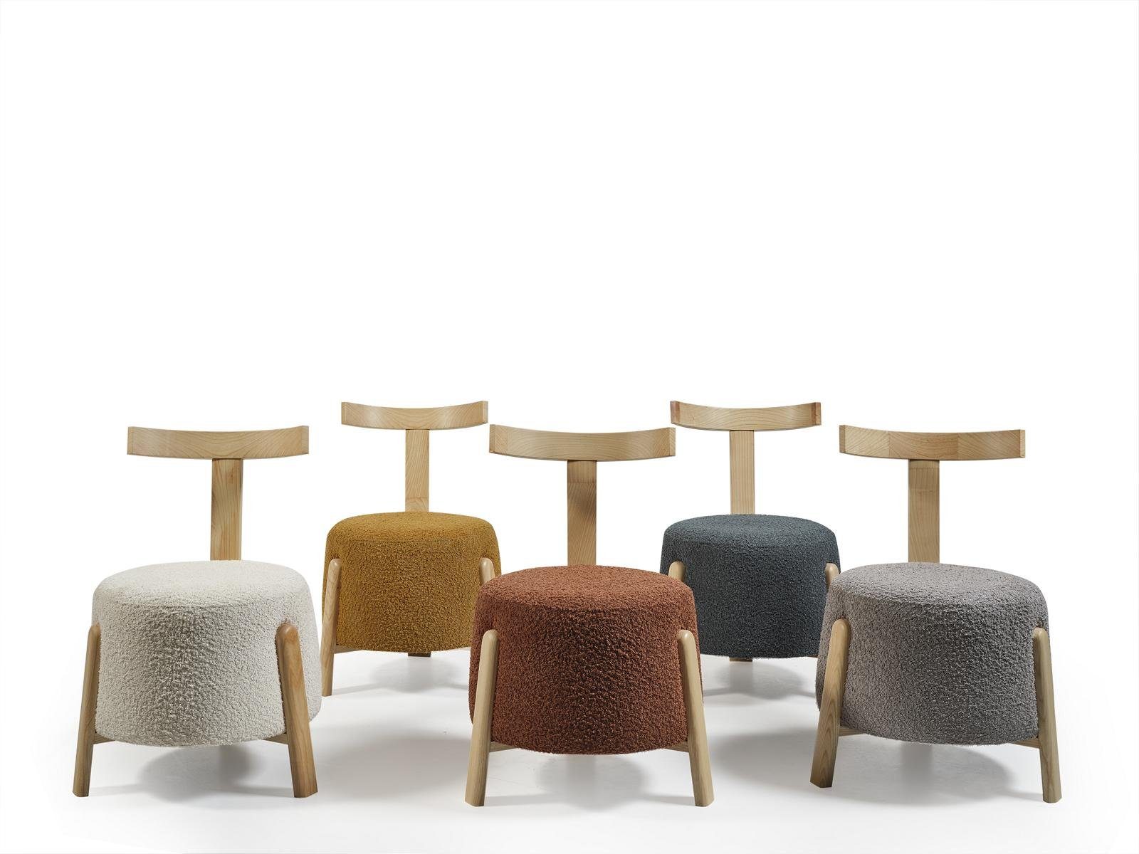 JVmoebel Esszimmerstuhl Textil Stuhl Made Neu Sitz Rund, Grau in Polsterstuhl Europe Esszimmer