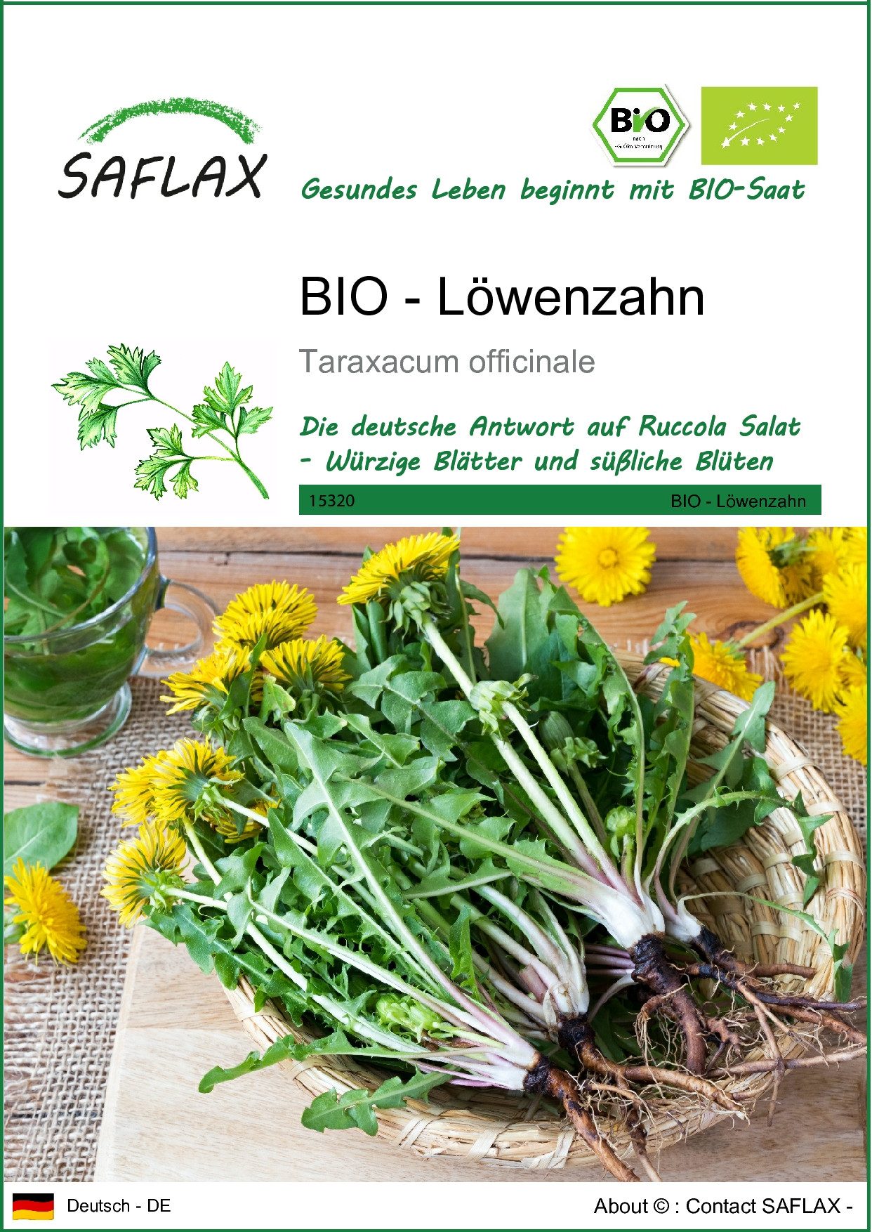SAFLAX Kräutersamen SAFLAX - Samen - BIO - Löwenzahn günstig online kaufen
